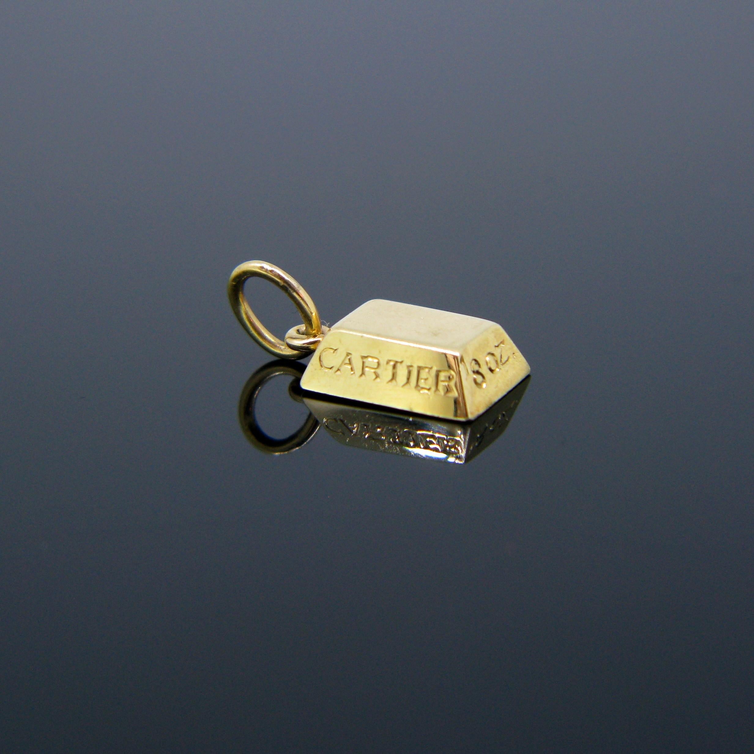 cartier gold bar pendant