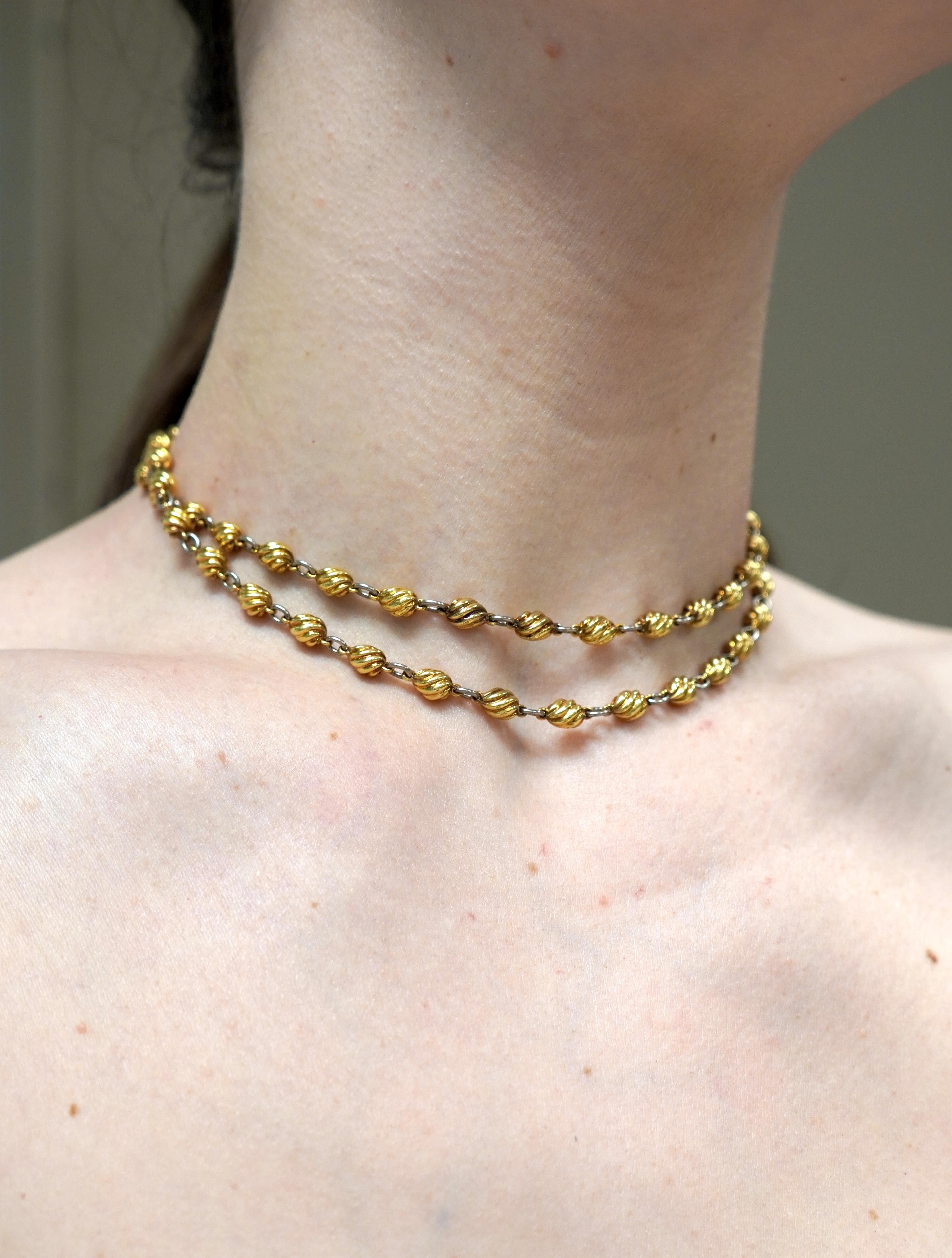 Collana d'epoca Cartier a barile d'oro A Link in vendita 6
