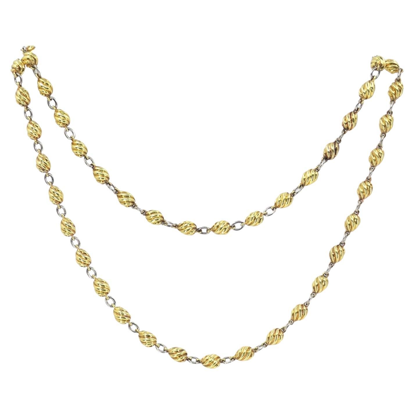 Vintage Cartier Gold Barrel Link Necklace