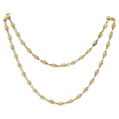 Vintage Cartier Gold Barrel Link Necklace