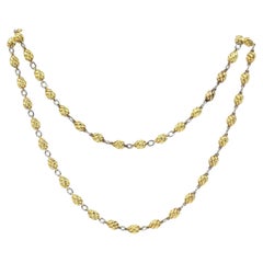 Vintage Cartier Gold Barrel Link Necklace