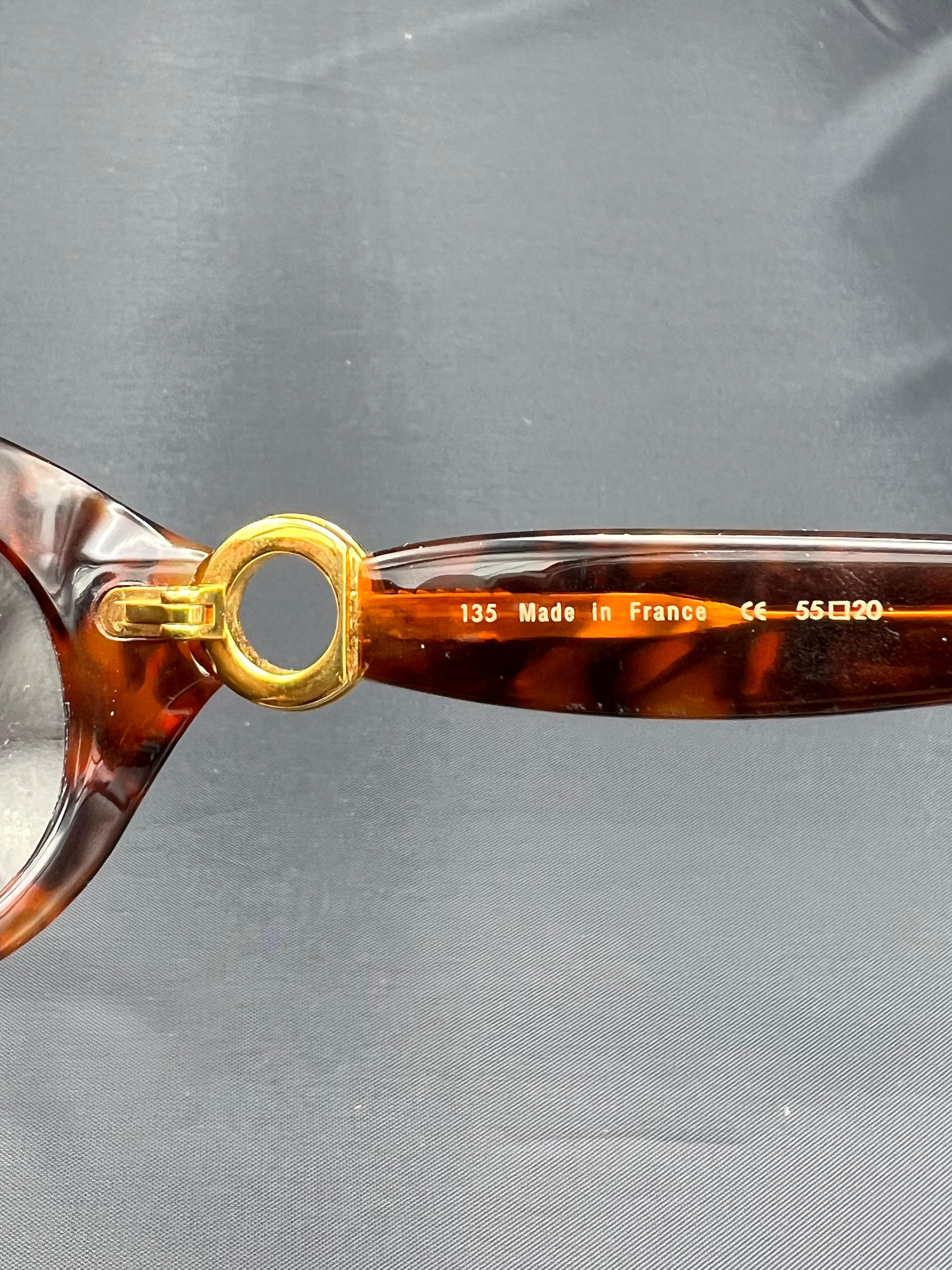 Vintage Cartier Gold, Brown & Black Oval Sunglasses w/ Case For Sale 3