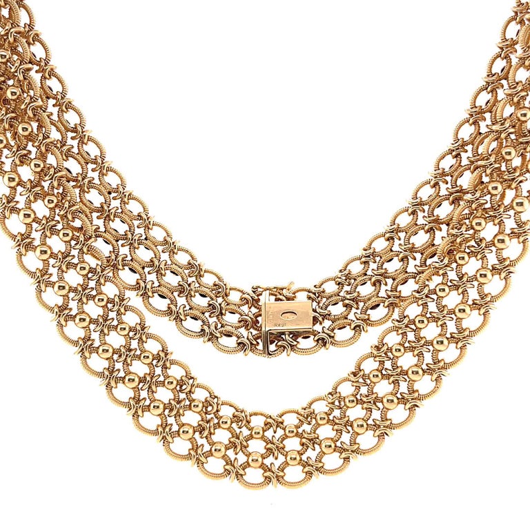 Vintage Cartier Gold Chain Link Collar 18 Karat Necklace For Sale at ...