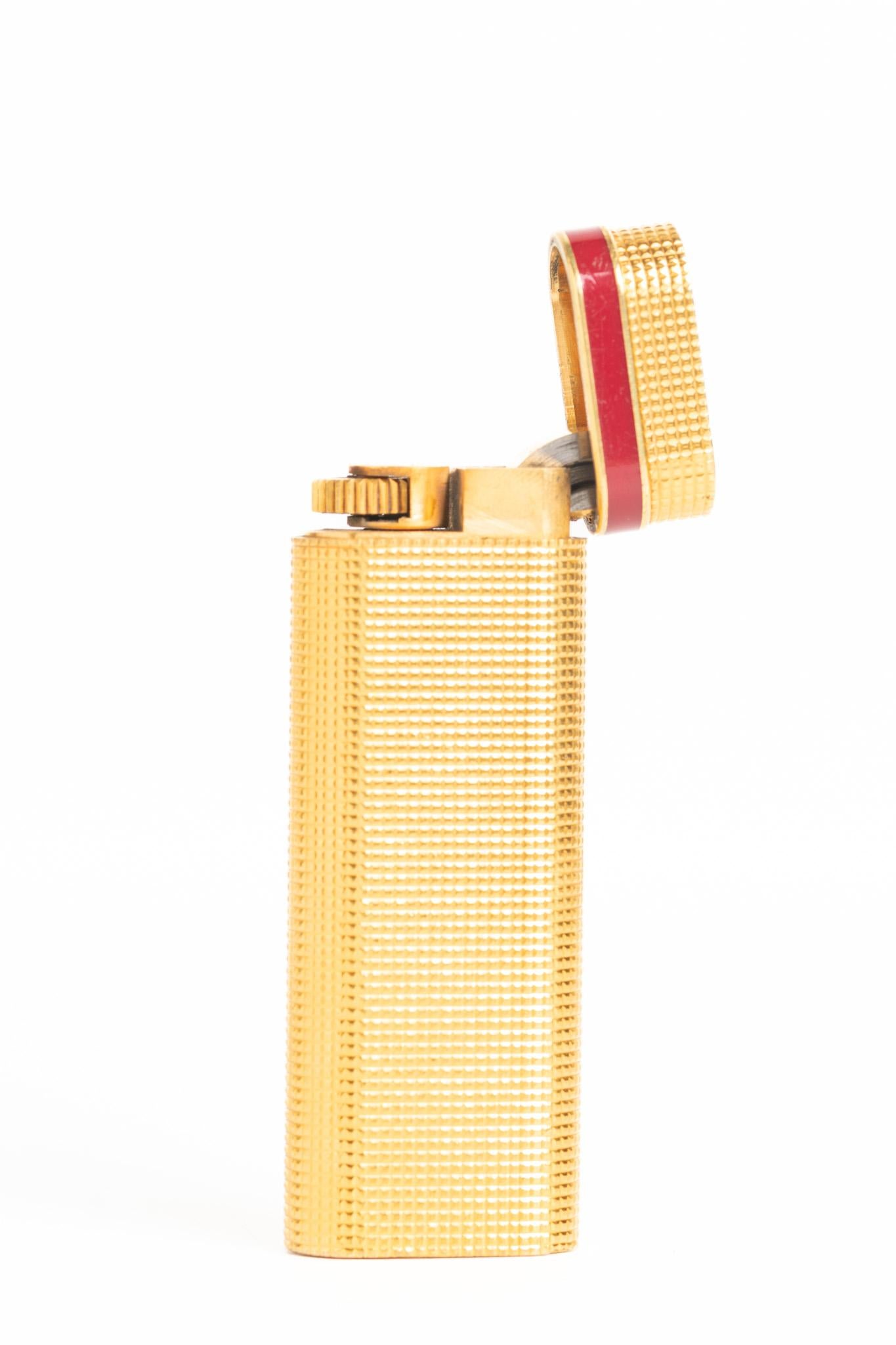 Vintage Cartier Gold Plated Lighter In Good Condition In Portland, GB