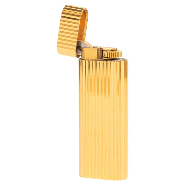 Vintage Cartier Gold Plated Lighter For Sale at 1stDibs