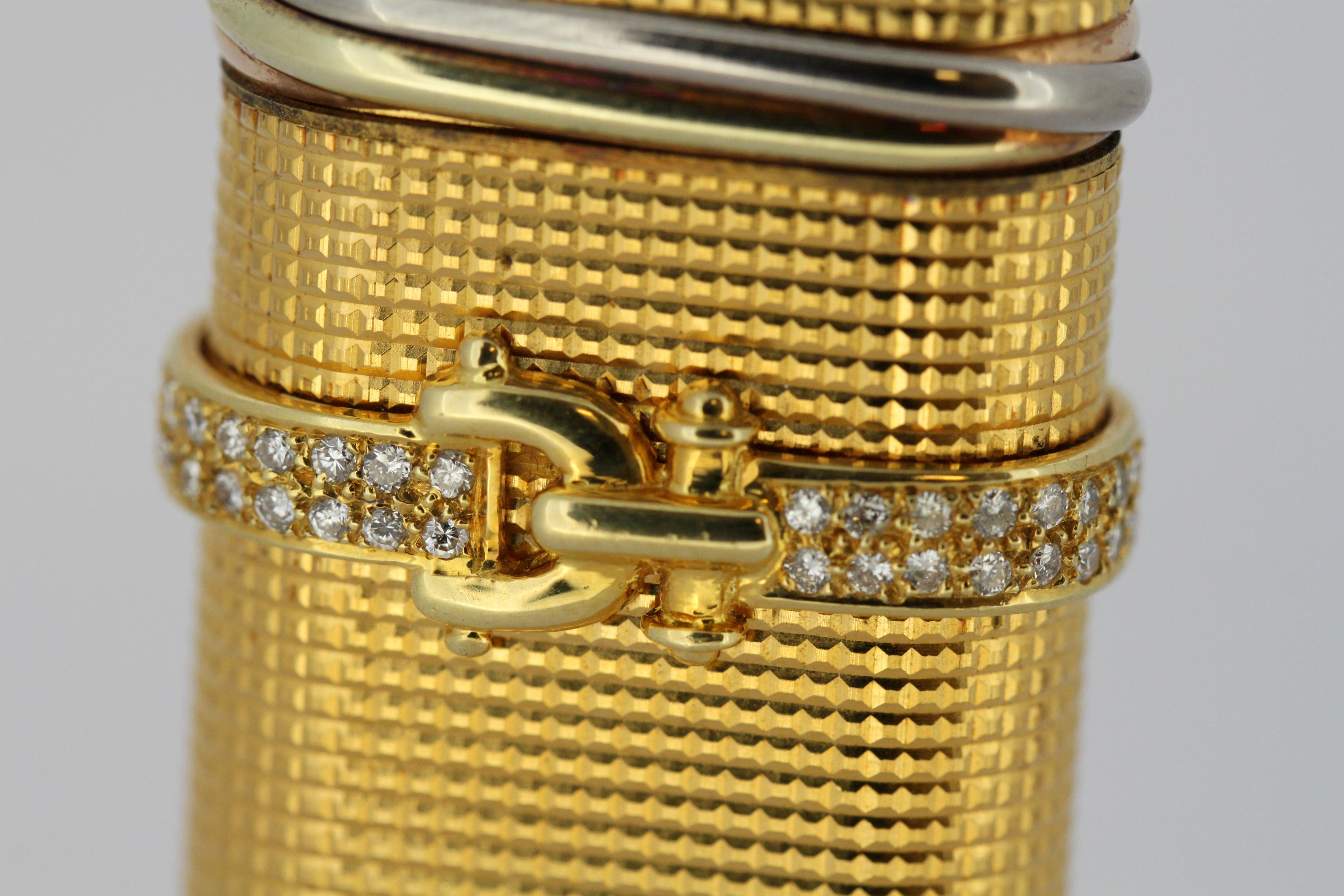 Vieux briquet Cartier plaqué or avec diamants 5