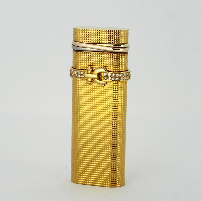 Vintage Cartier Gold Plated Lighter with Diamonds at 1stDibs vintage cartier lighter, cartier