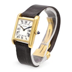 Vintage Cartier Gold Plated Tank Manual Wind Watch