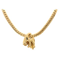 Retro Cartier Hanging Panthère Necklace Set in 18k Yellow Gold