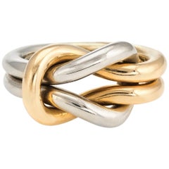 Vintage Cartier Hercules Love Knot Ring 18 Karat Gold Paris Estate Jewelry