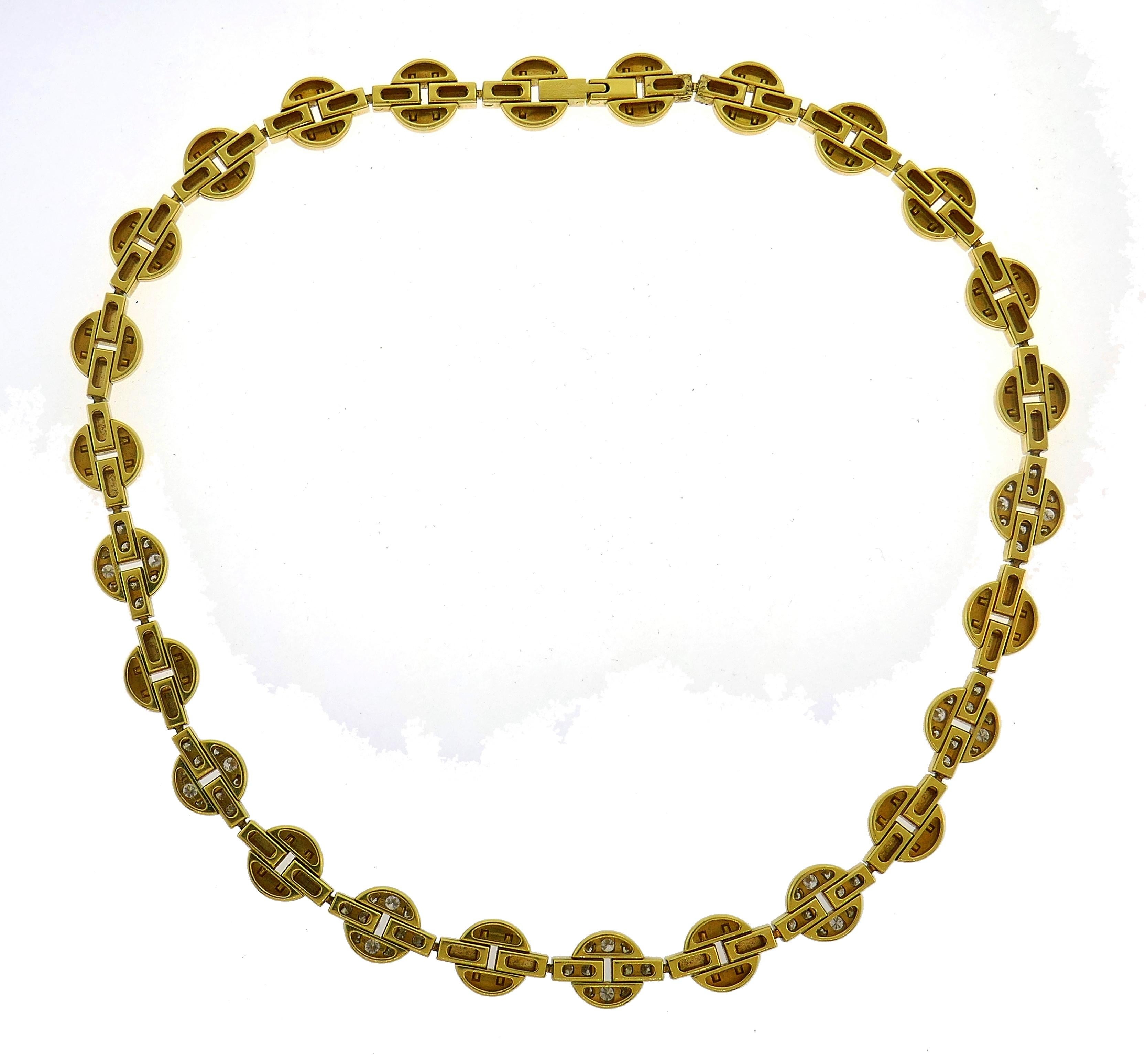 Vintage Cartier Himalia Diamond Yellow Gold Necklace In Good Condition In Beverly Hills, CA