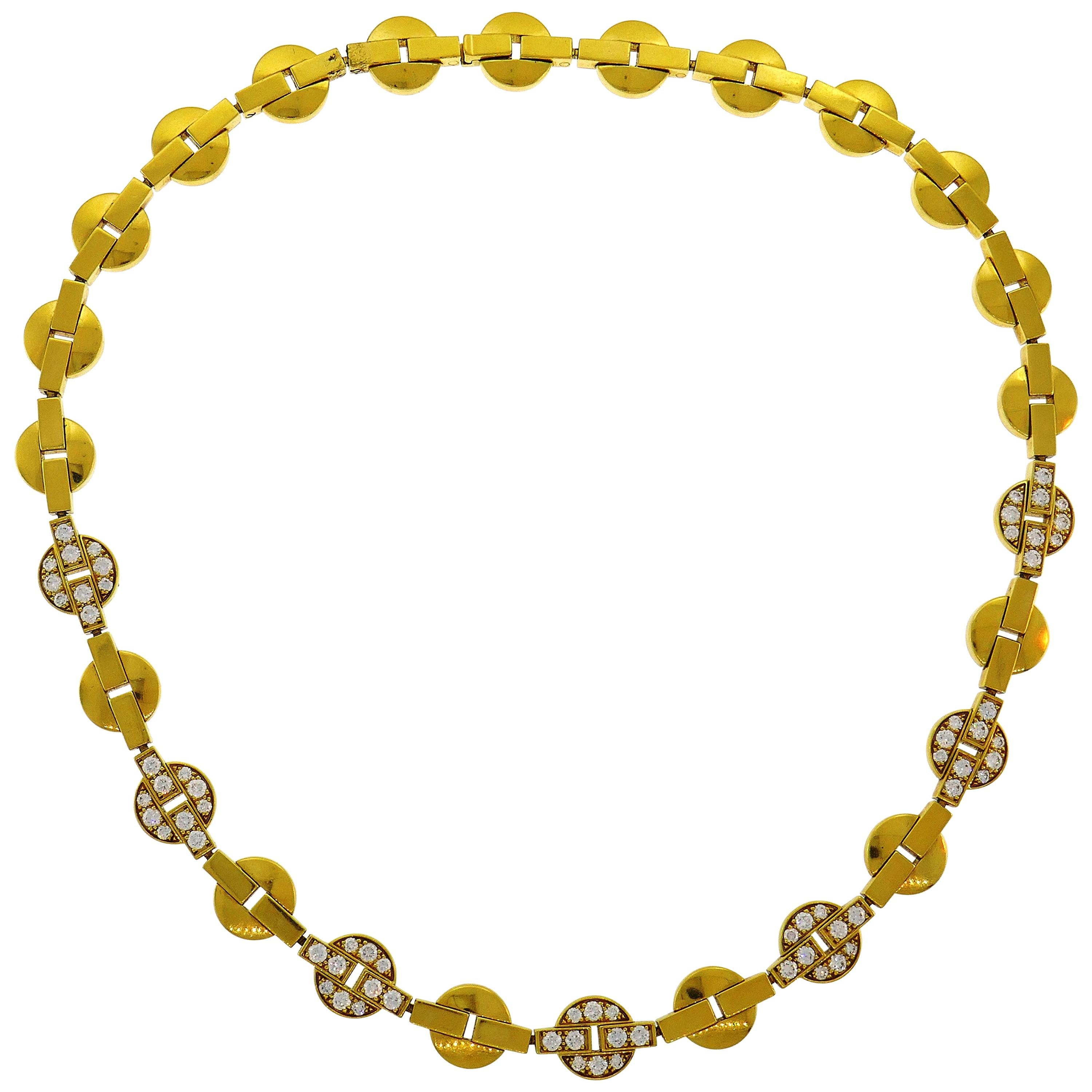 Vintage Cartier Himalia Diamond Yellow Gold Necklace
