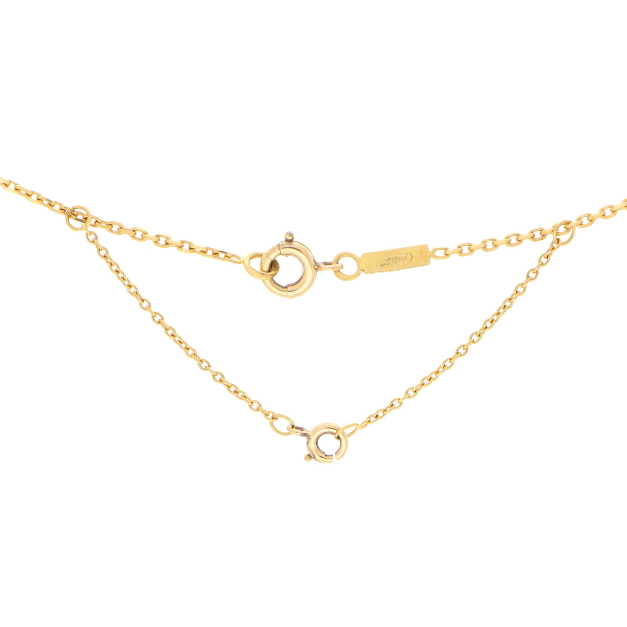 Vintage Cartier Hindu Diamant-Anhänger Halskette in 18k Gelbgold gesetzt für Damen oder Herren