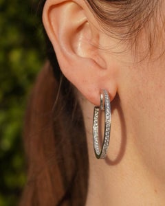 Vintage Cartier Hoop Earrings 18k Gold Diamond Earrings