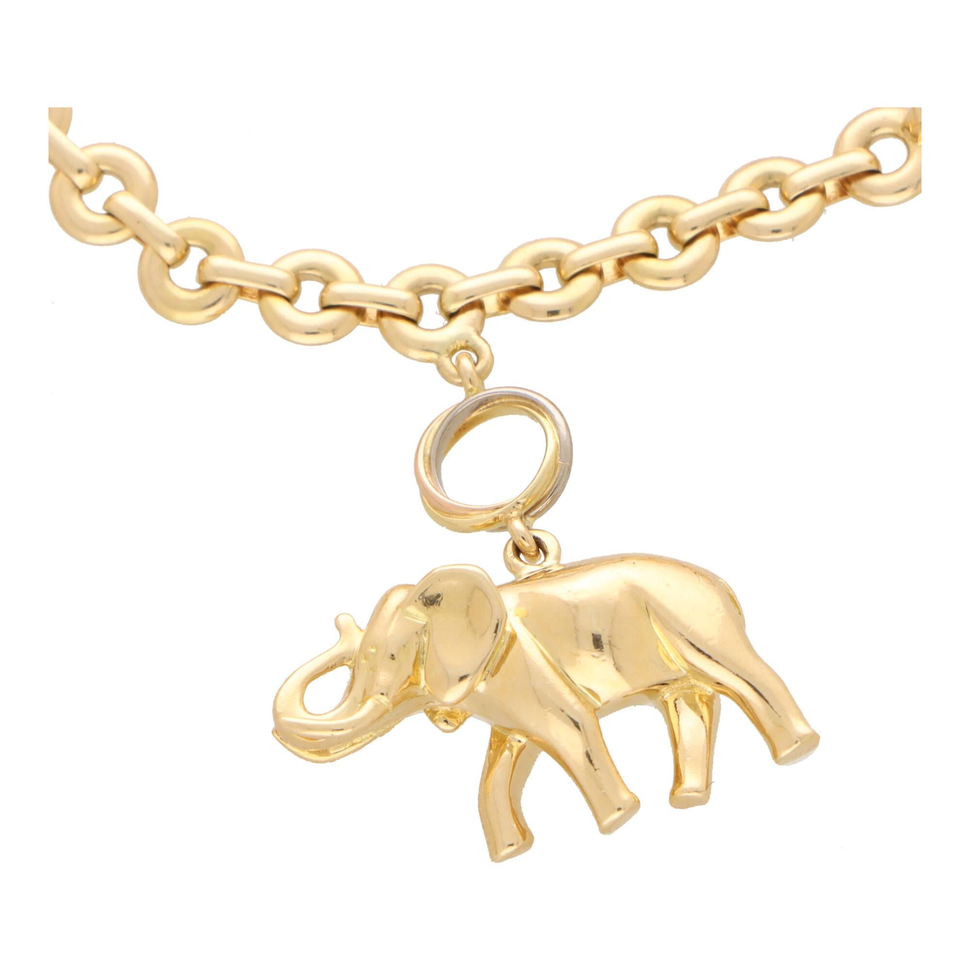 Vintage Cartier Horse, Elephant and Panther Charm Bracelet For Sale 1