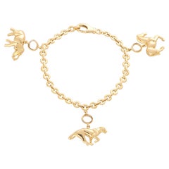 Vintage Cartier Horse, Elephant and Panther Charm Bracelet