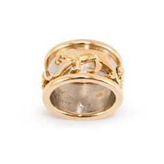 Vintage Cartier Iconic Mahango Walking Panther 18K Yellow & White Gold Band Ring