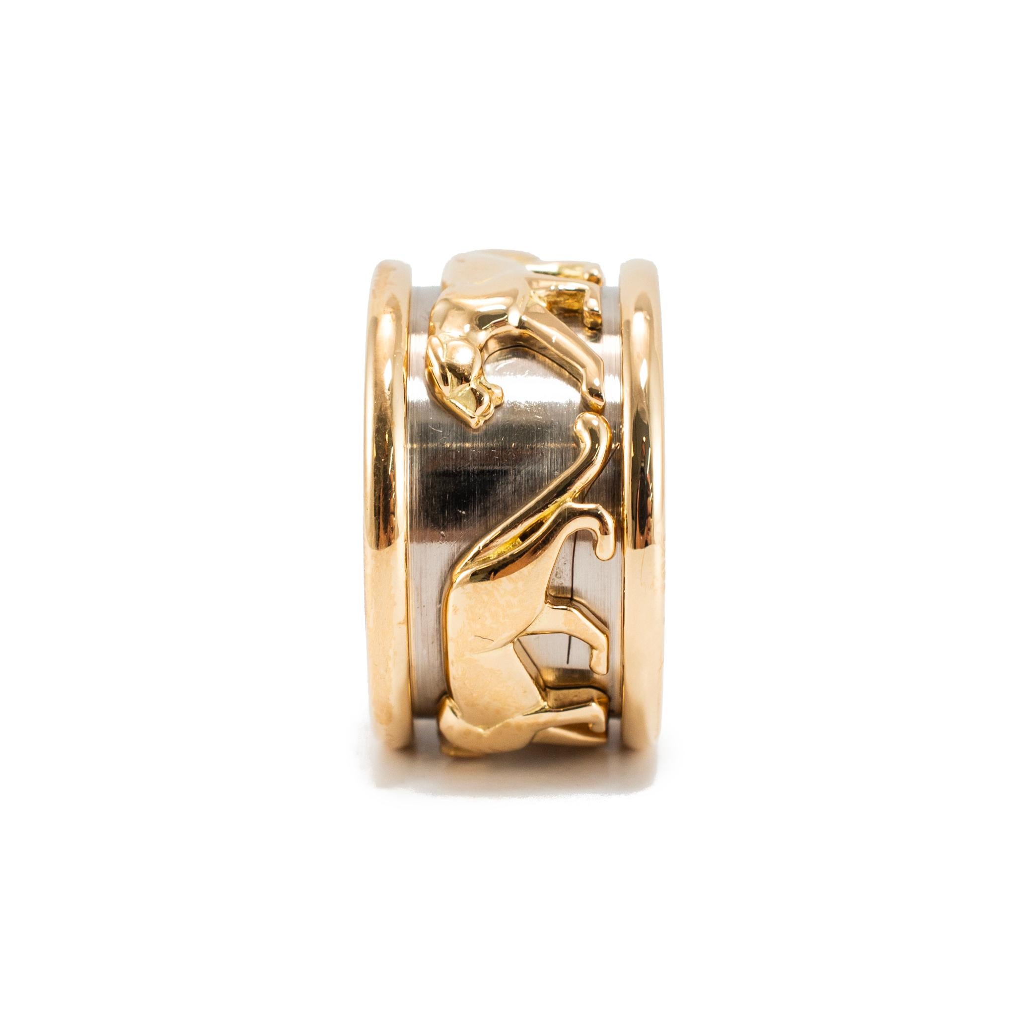 Vintage Cartier Iconic Mahango Walking Panther 18K Yellow and White ...