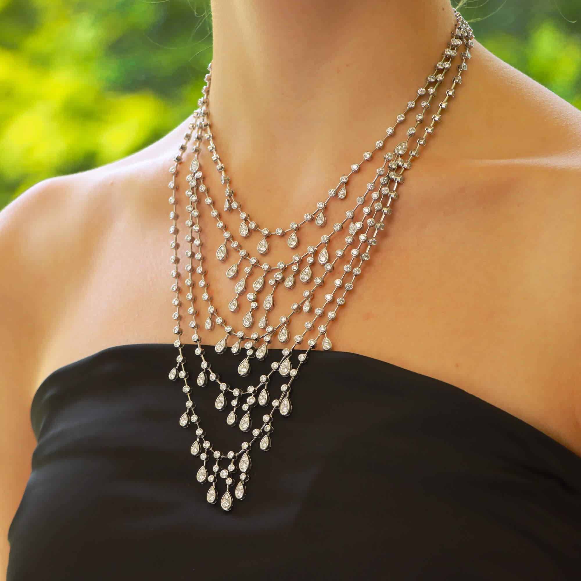 cartier diamond necklace set