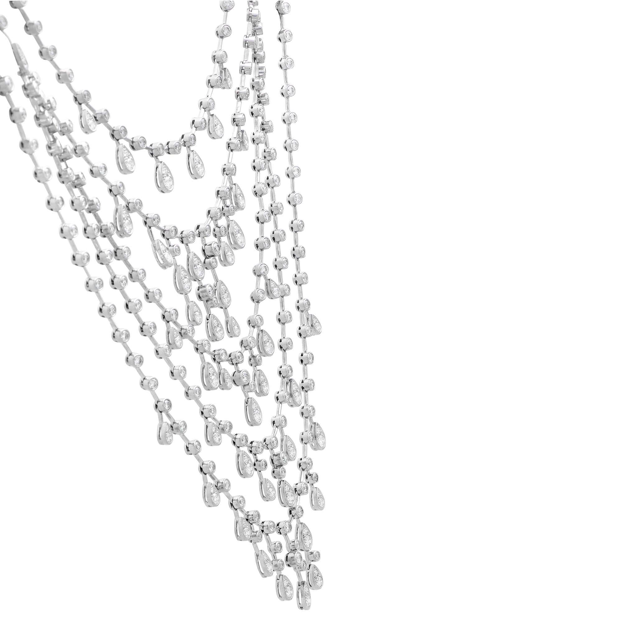 Round Cut Vintage Cartier 'Inde Mysterieuse' Diamond Necklace Set in Platinum