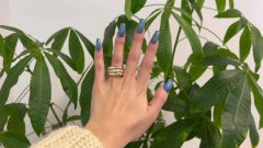 Vintage Cartier Italian Diamond 18 Karat Tri-Tone Gold Stacked Bands Ring