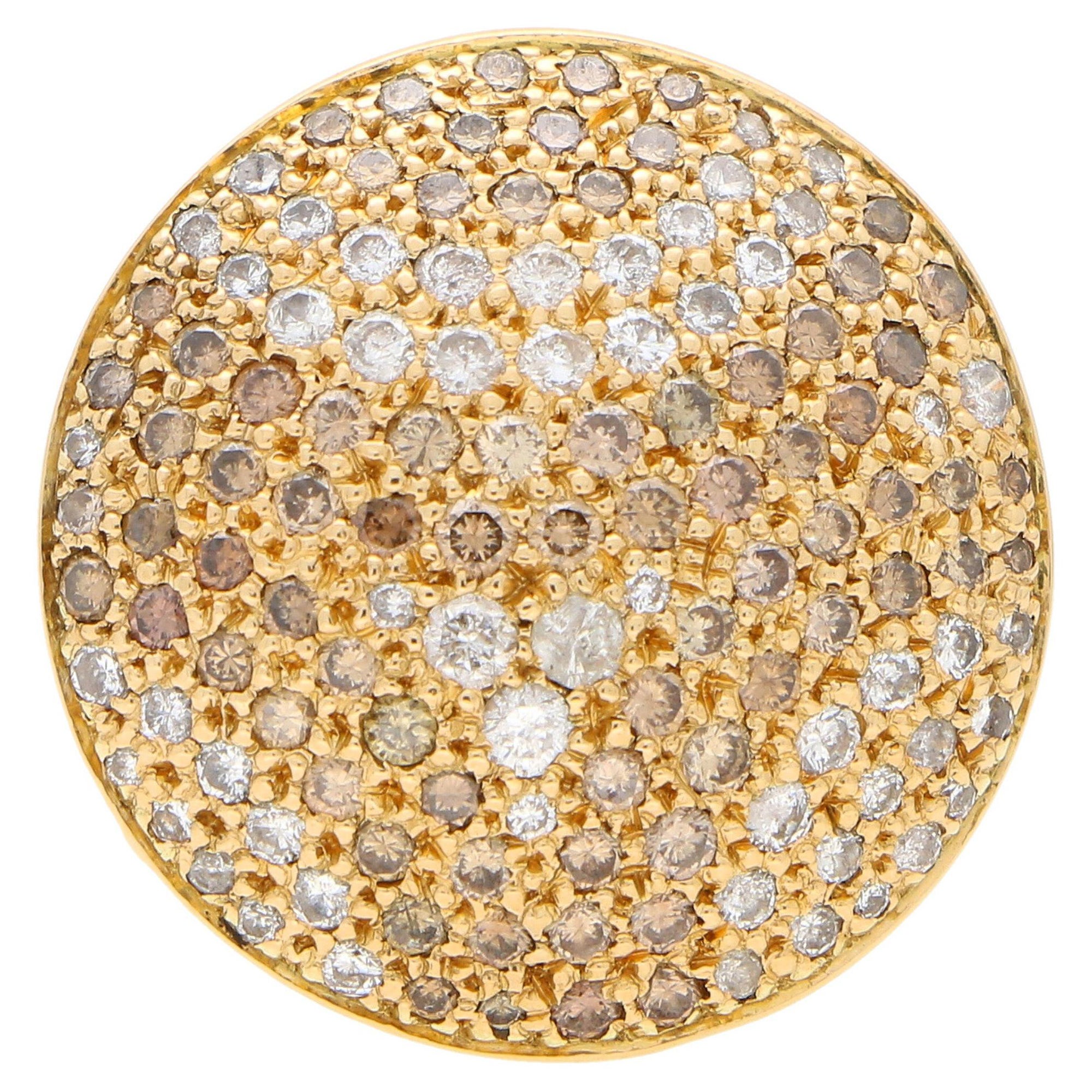 Cartier Jeton Sauvage Weißer und Cognacfarbener Diamant-Cocktailring aus 18 Karat Gold