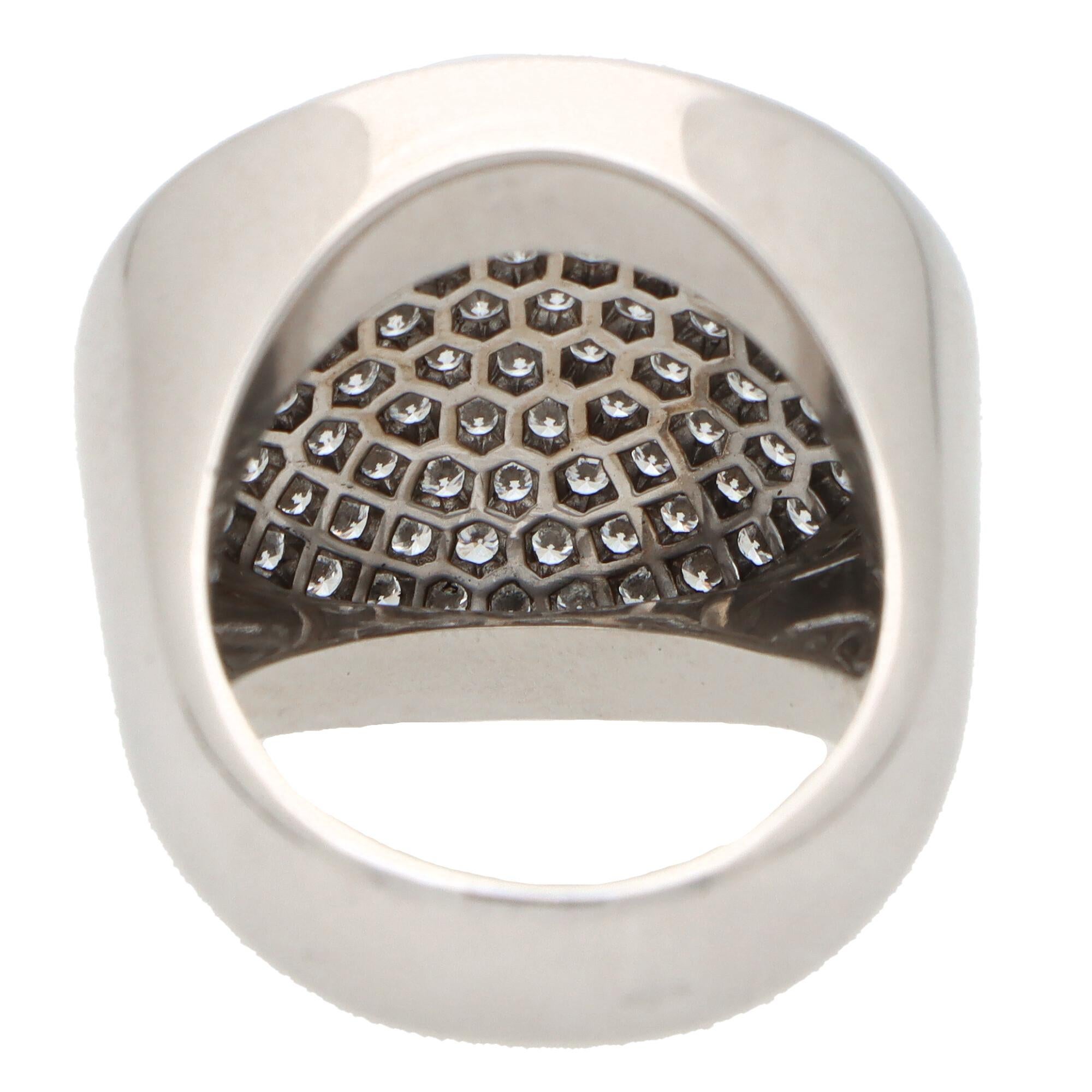 Women's or Men's Vintage Cartier Jeton Sauvage White Diamond Cocktail Ring in 18k White Gold