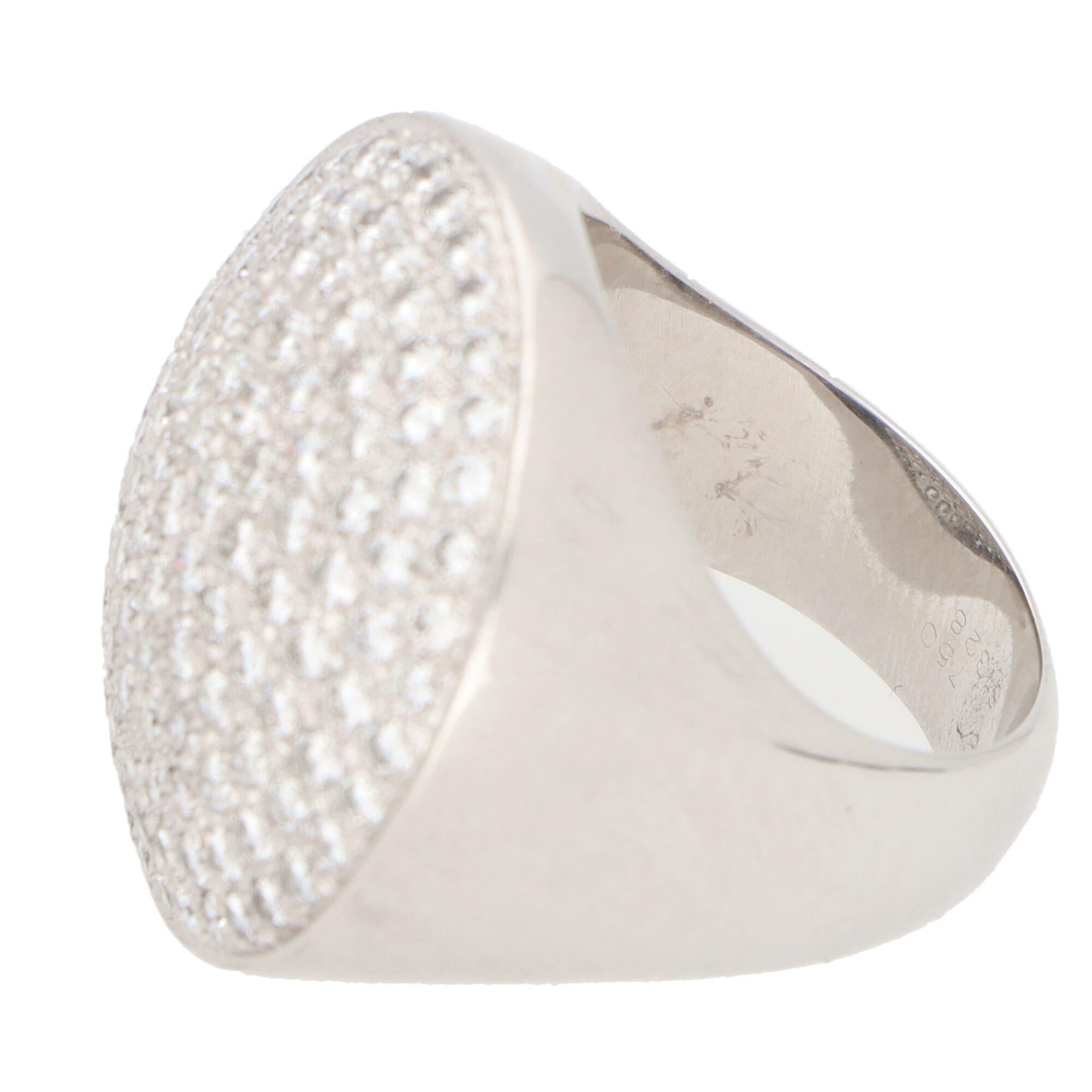 Vintage Cartier Jeton Sauvage White Diamond Cocktail Ring in 18k White Gold 1