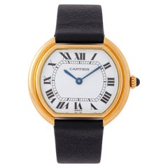 Vintage Cartier Jumbo Ellipse Model 78091 18 Karat Yellow Gold Manual Watch