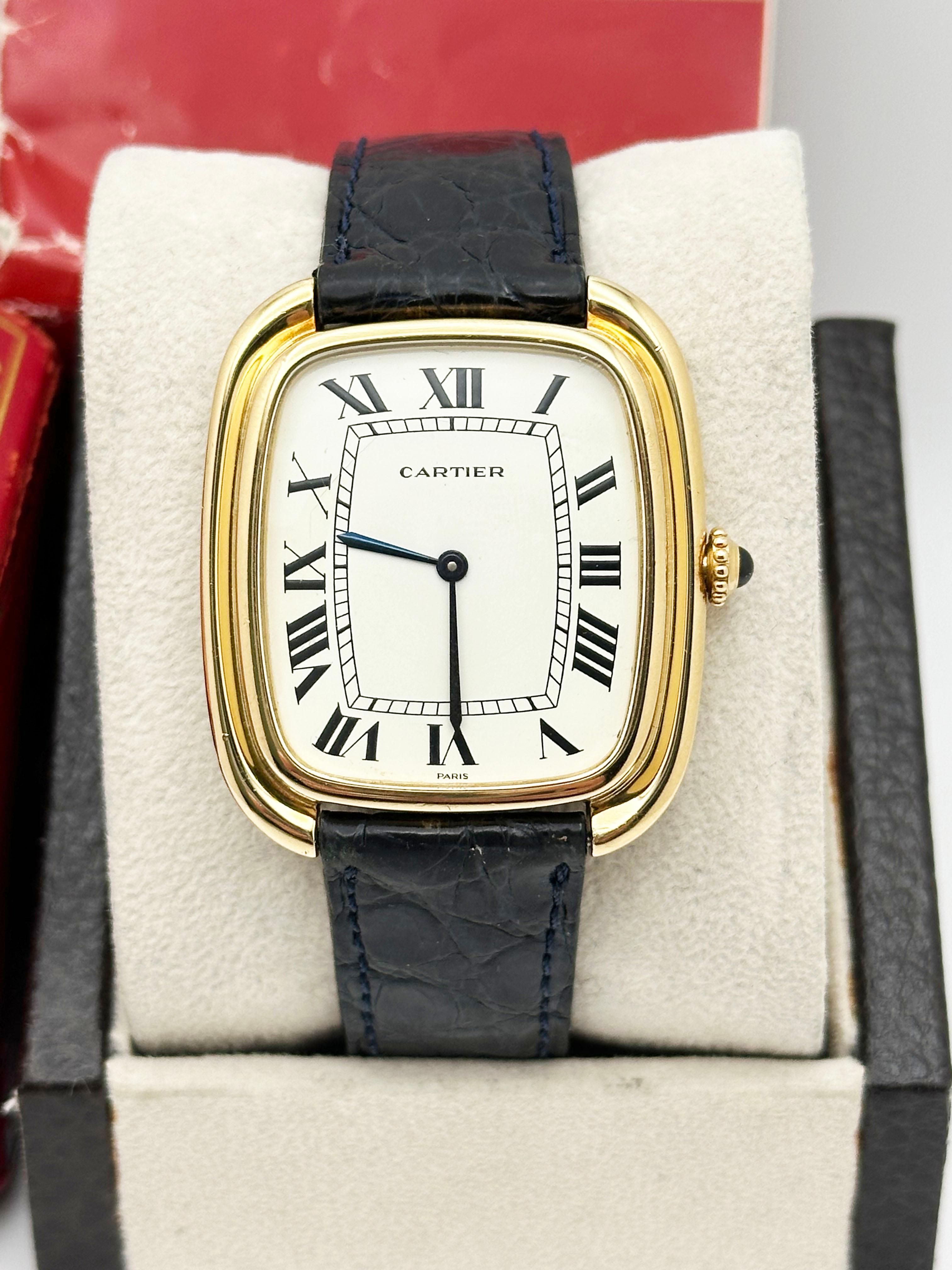 Vintage Cartier Jumbo Gondole 97050 PARIS STAMPED 18K Gelbgold Box Booklet im Zustand „Hervorragend“ im Angebot in San Diego, CA