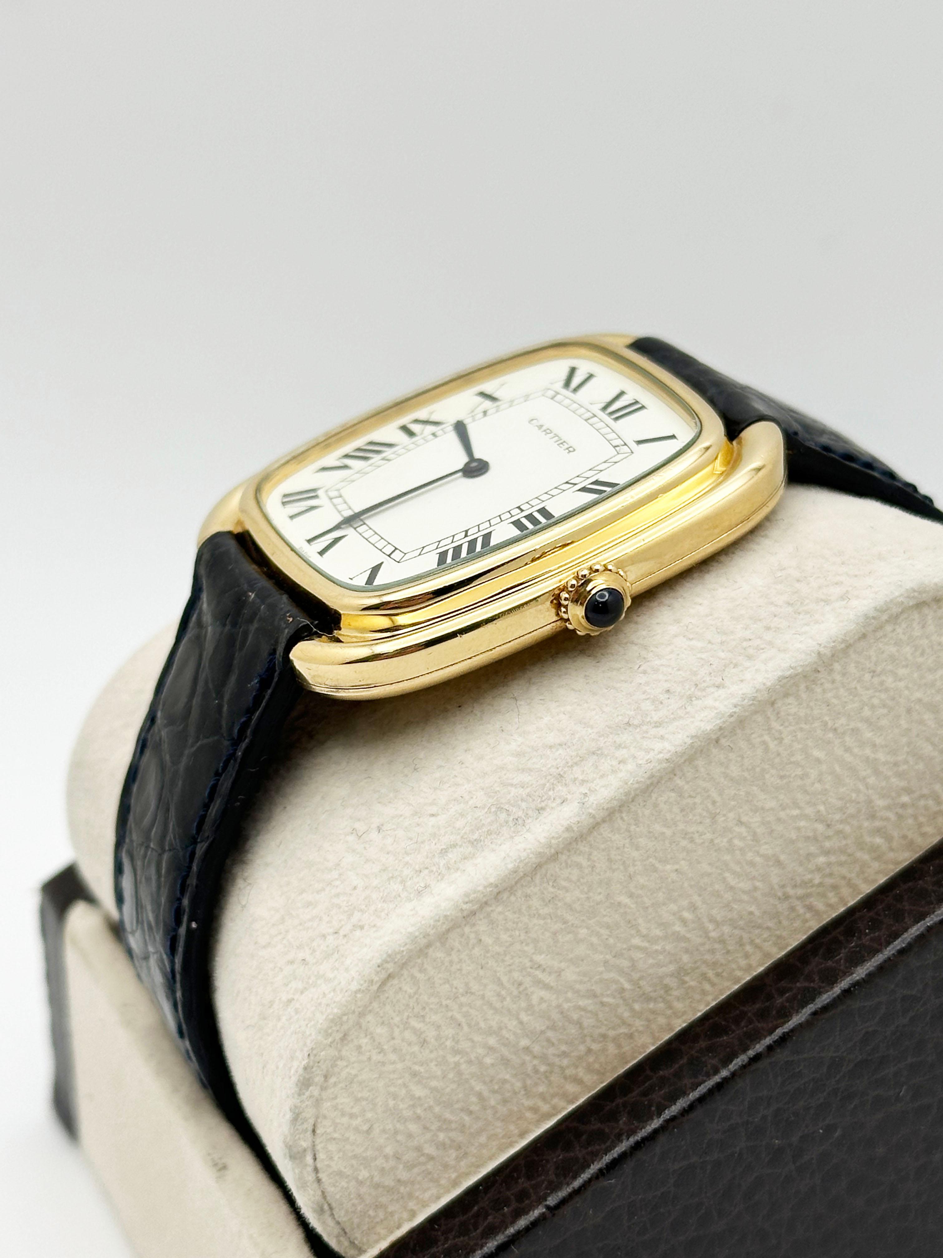 Vintage Cartier Jumbo Gondole 97050 PARIS STAMPED 18K Gelbgold Box Booklet im Angebot 2