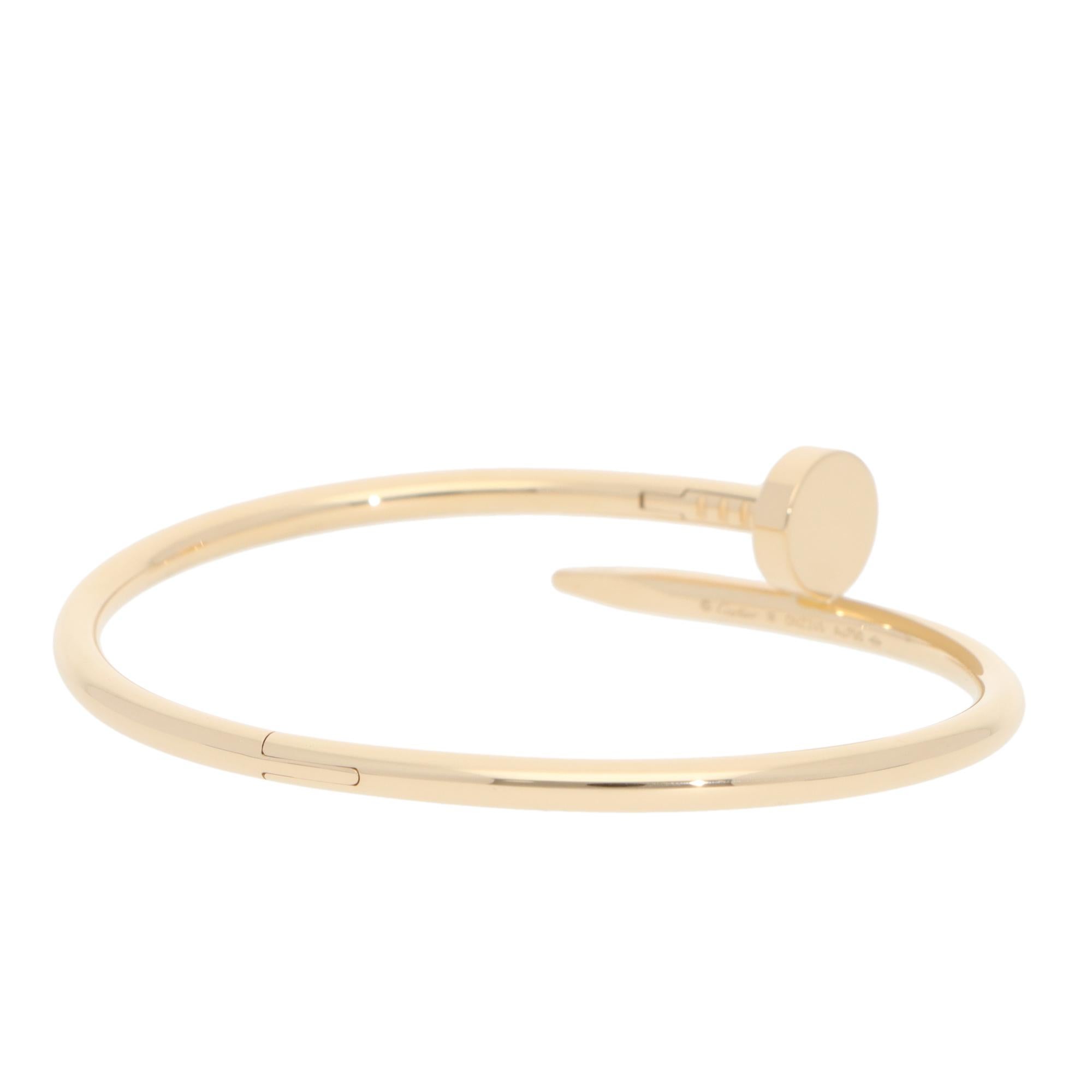 Modern Vintage Cartier Juste un Clou Bracelet in Yellow Gold, Size 18