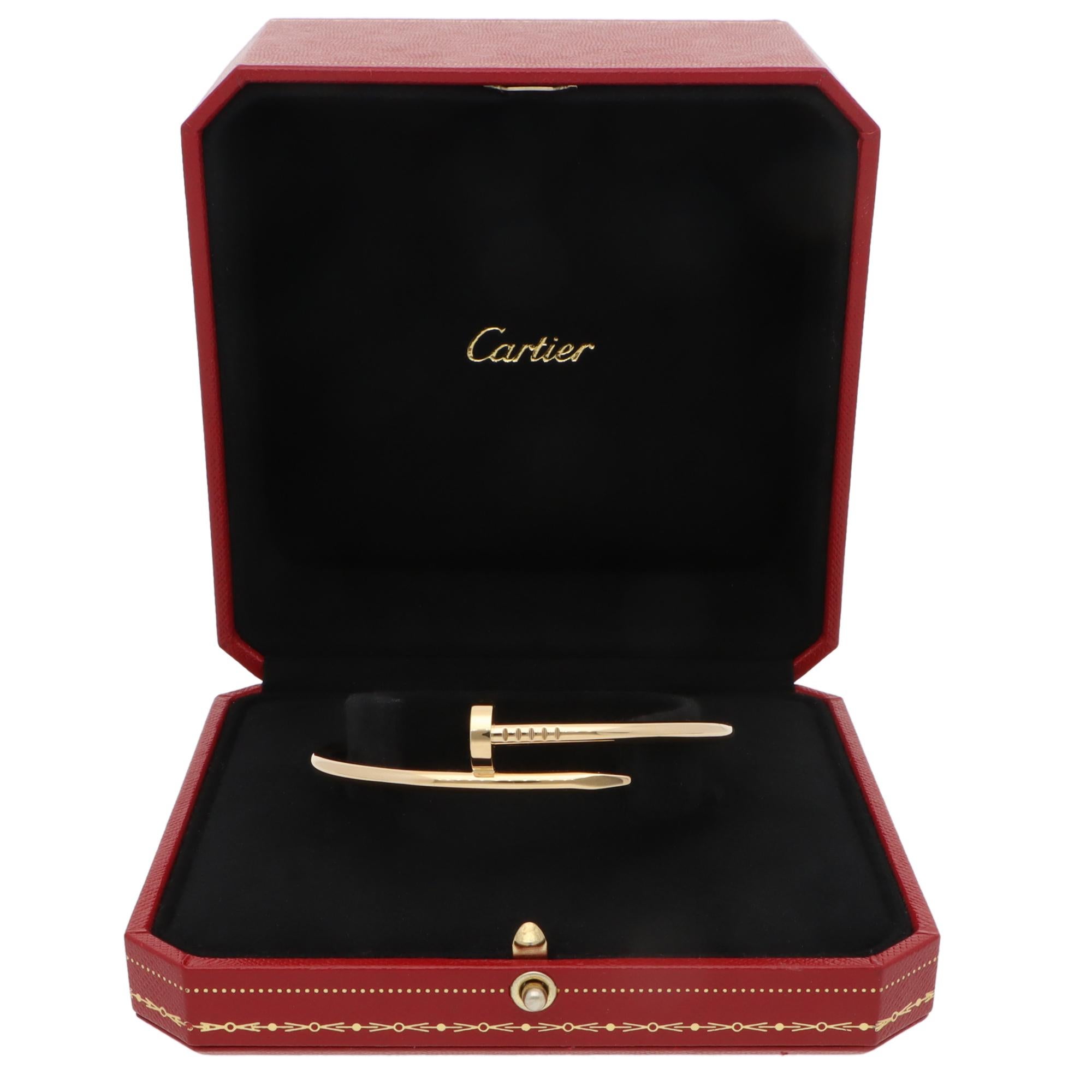 Women's or Men's Vintage Cartier Juste un Clou Bracelet in Yellow Gold, Size 18