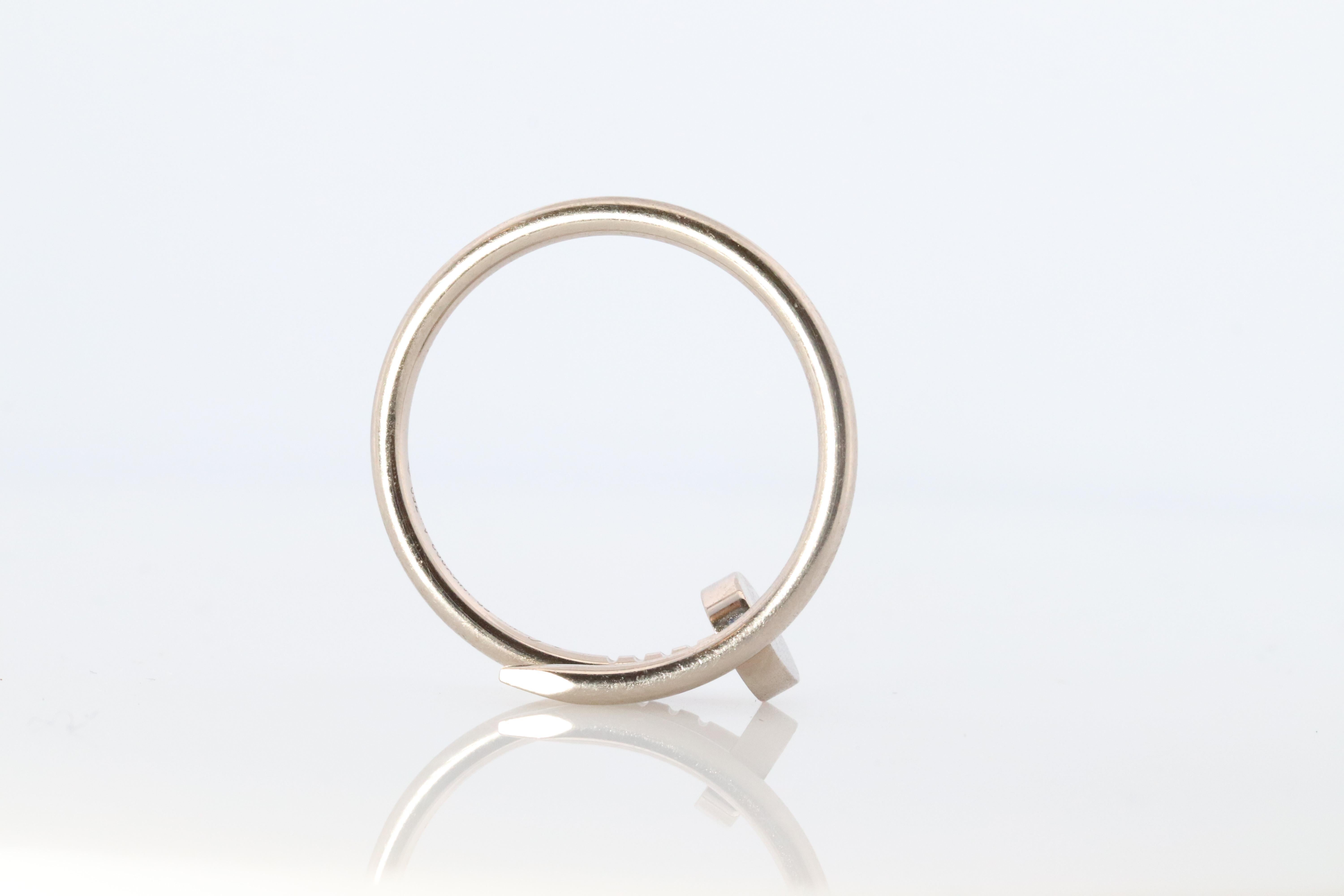 Anillo Vintage Cartier Juste un Clou. 18k WG Original Papers Genuine Cartier Band. en venta 2