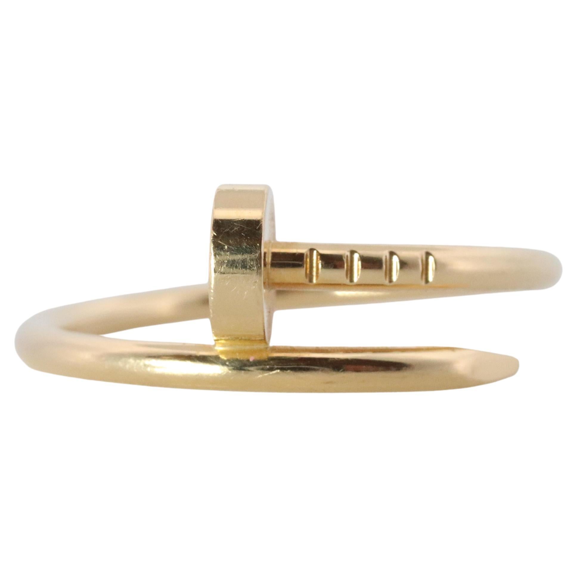 Vintage Cartier Juste un Clou Ring. 18k YG Original Papiere Genuine Cartier Band.