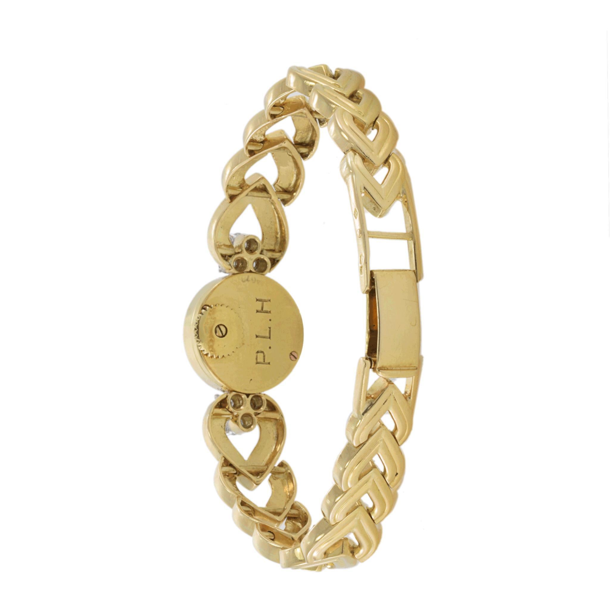 Reloj de cóctel vintage Cartier de diamantes para señora, oro amarillo de 18 quilates Retro en venta
