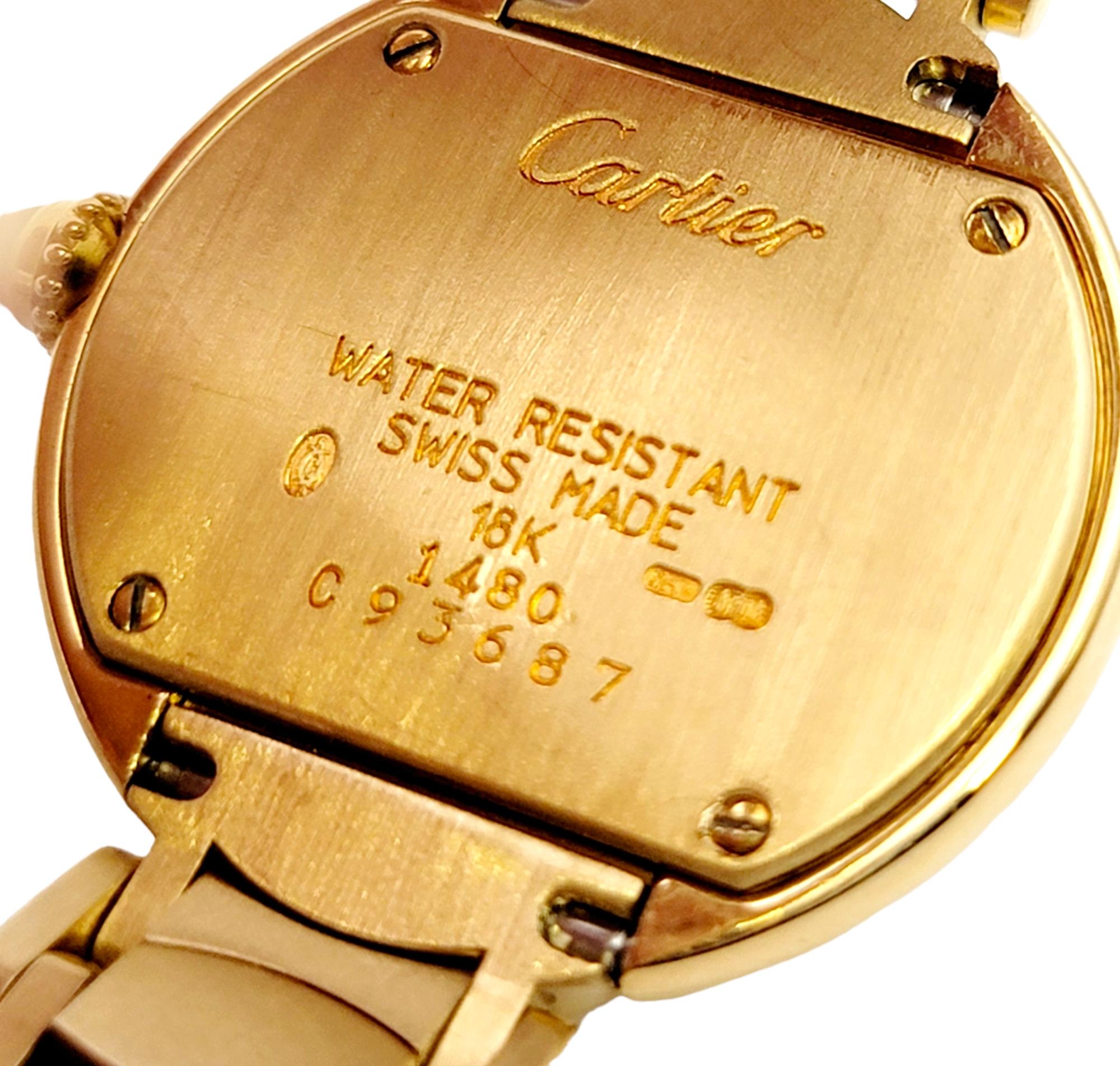 Vintage Cartier Damen Ellipsen 27 mm Armbanduhr aus 18 Karat Gelbgold  im Angebot 5