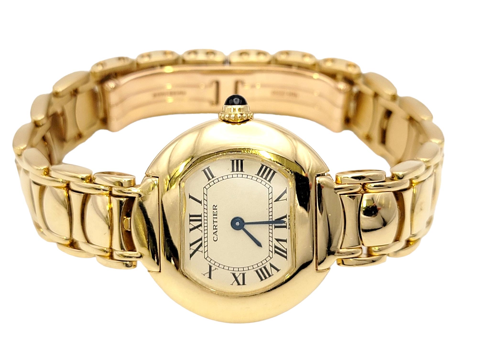 Vintage Cartier Damen Ellipsen 27 mm Armbanduhr aus 18 Karat Gelbgold  im Zustand „Gut“ im Angebot in Scottsdale, AZ
