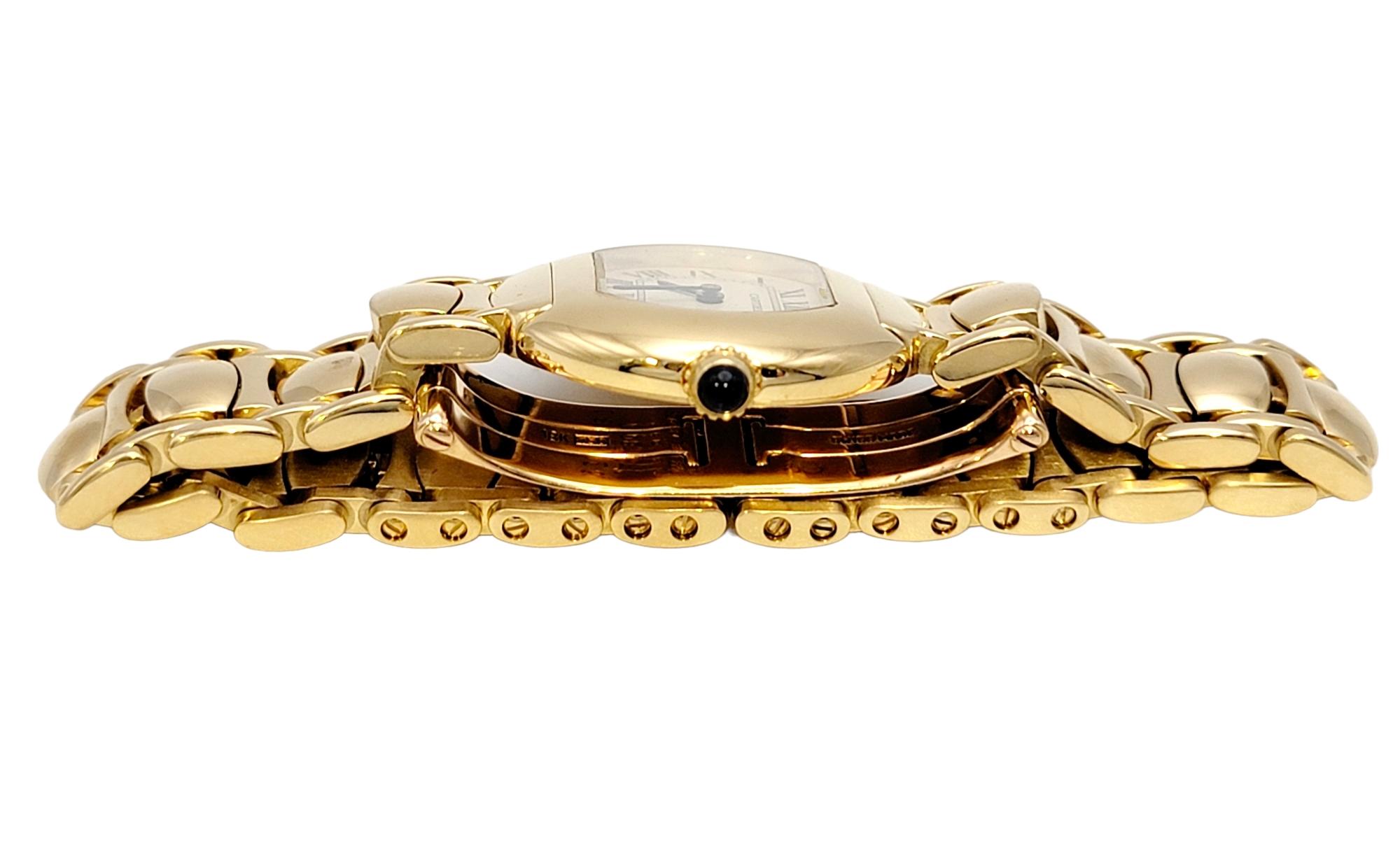 Contemporary Vintage Cartier Ladies Ellipse Wristwatch in 18 Karat Yellow Gold For Sale
