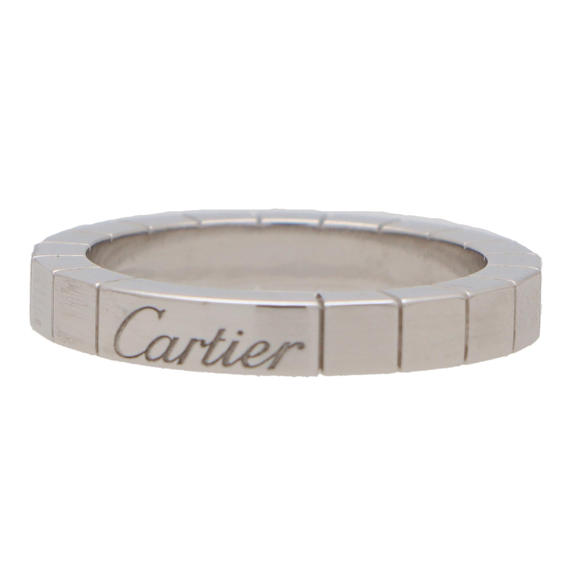 Cartier, bague vintage Lanières à maillons briques en or blanc 18 carats Excellent état - En vente à London, GB
