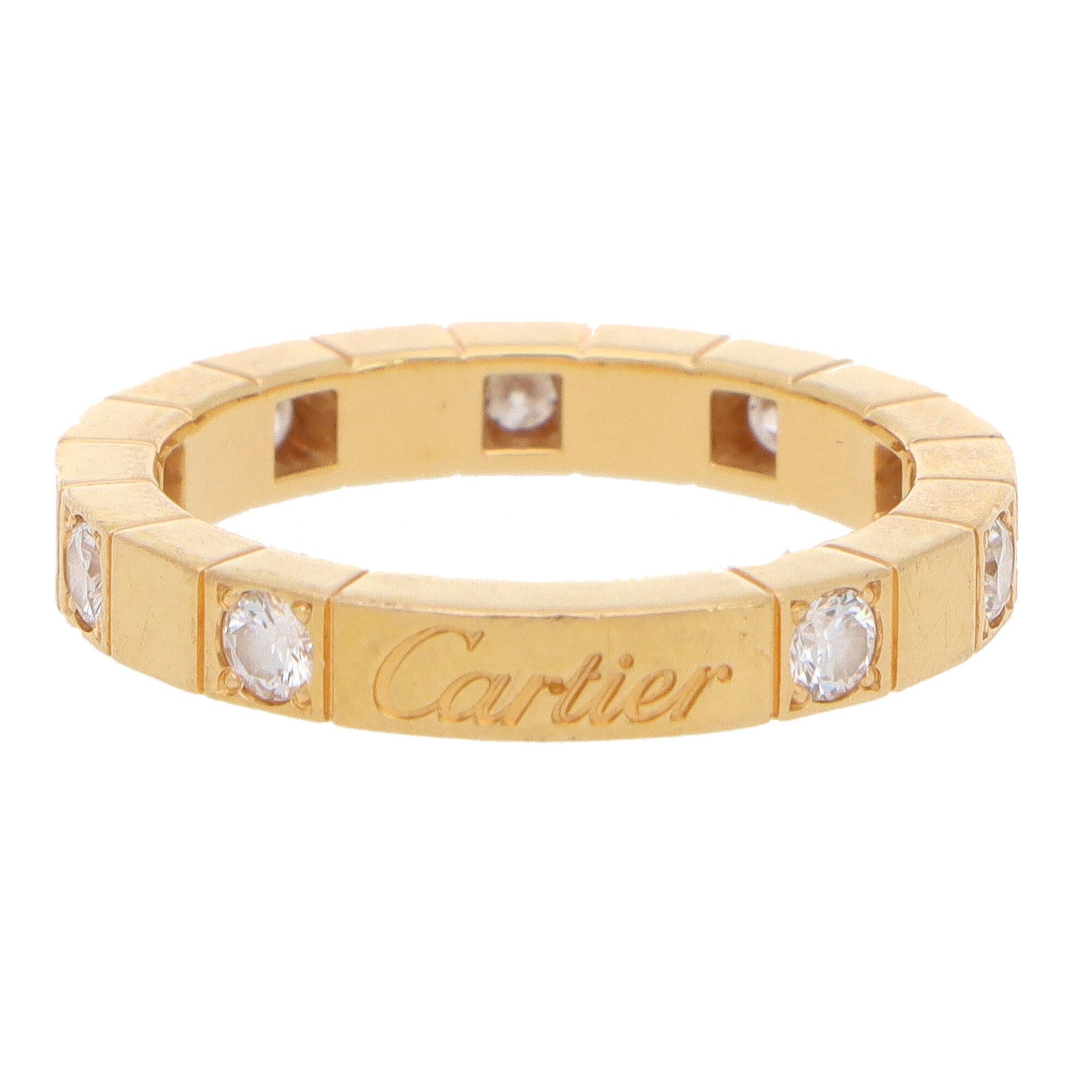 Modern Vintage Cartier Lanières Diamond Eternity Band Ring Set in 18k Rose Gold
