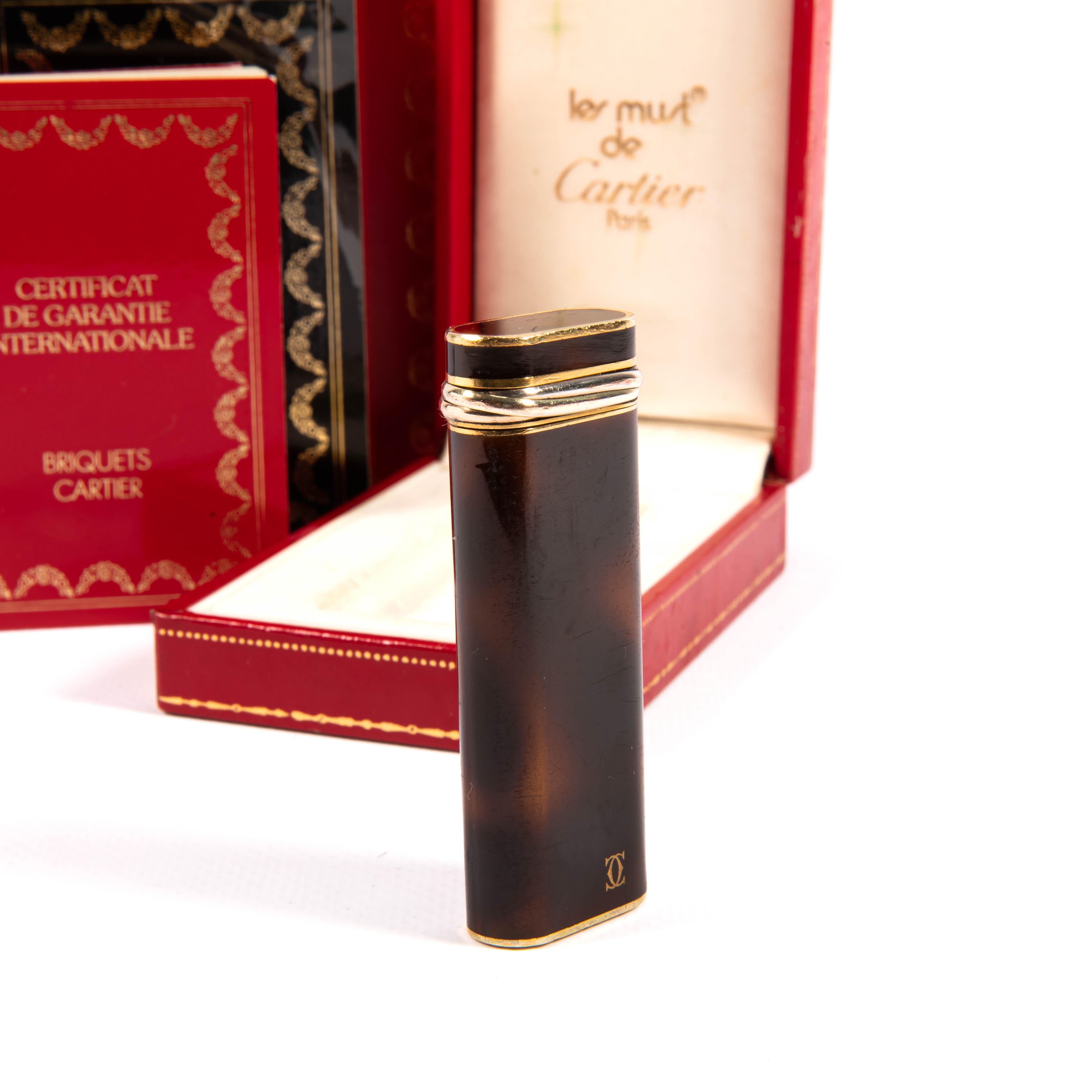 Vintage CARTIER Laque de Chine Trinity Lighter Complete In Box 1970s 2