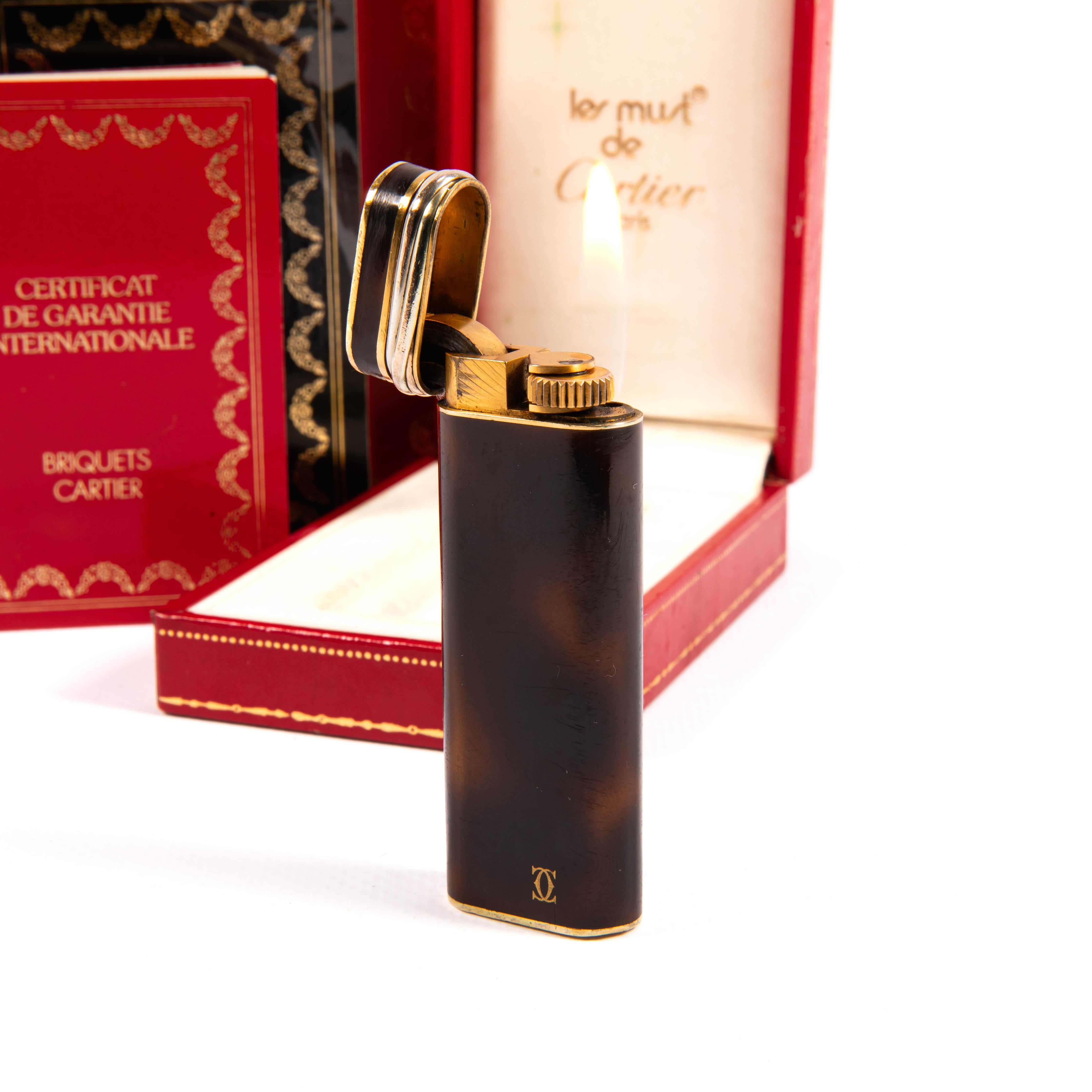 Vintage CARTIER Laque de Chine Trinity Lighter Complete In Box 1970s 3