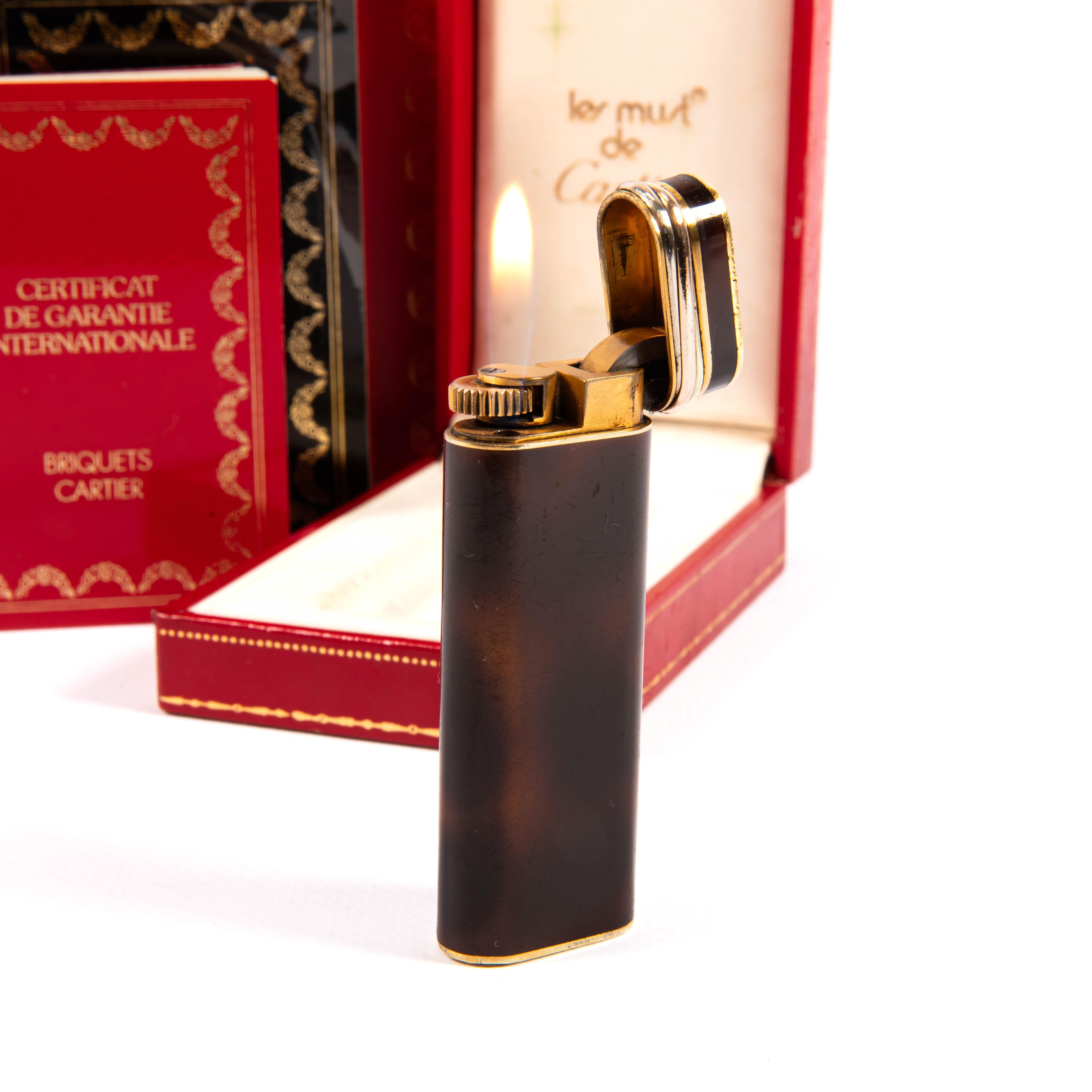 Vintage CARTIER Laque de Chine Trinity Lighter Complete In Box 1970s 4