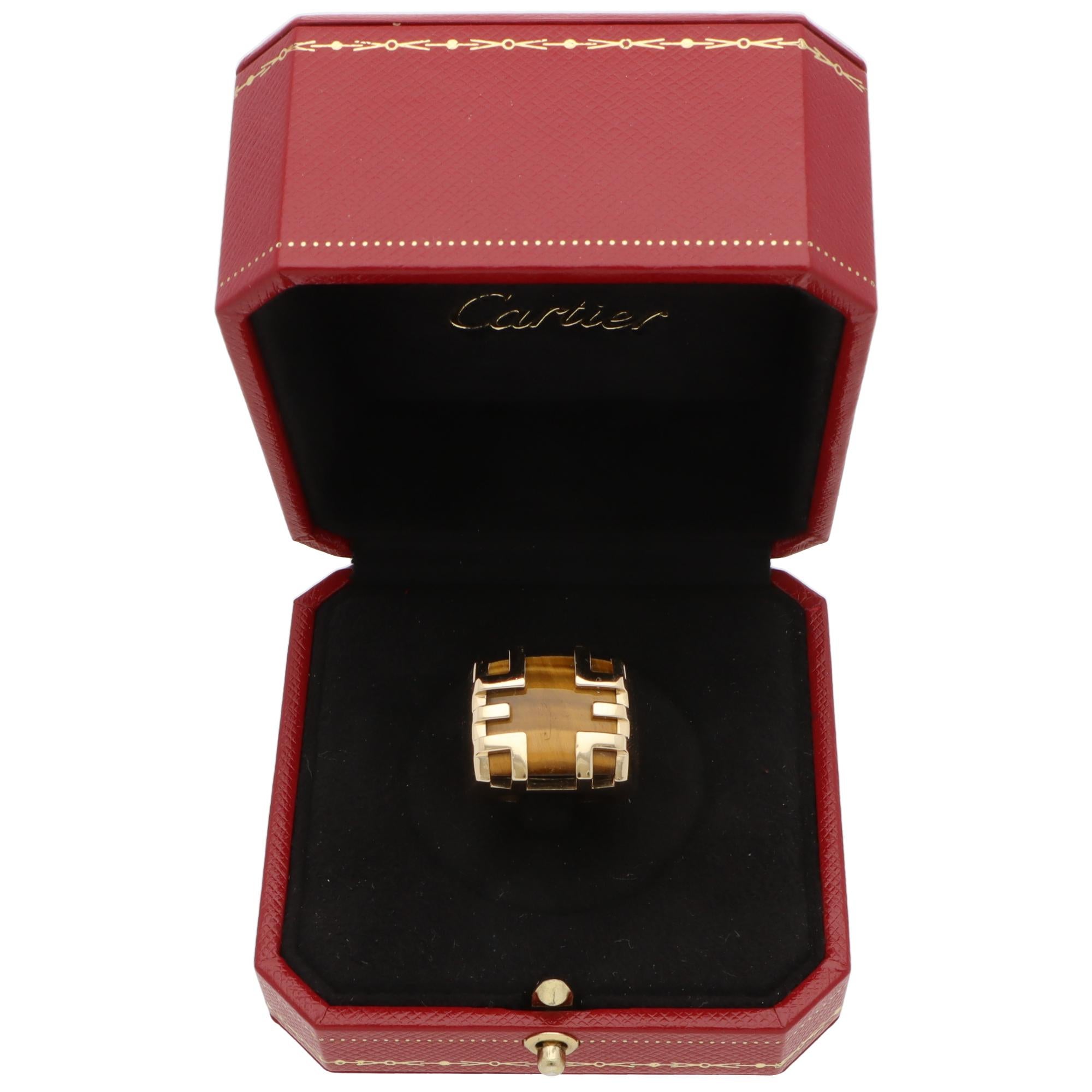 Vintage Cartier Le Baiser du Dragon Tiger's Eye Ring im Zustand „Hervorragend“ im Angebot in London, GB