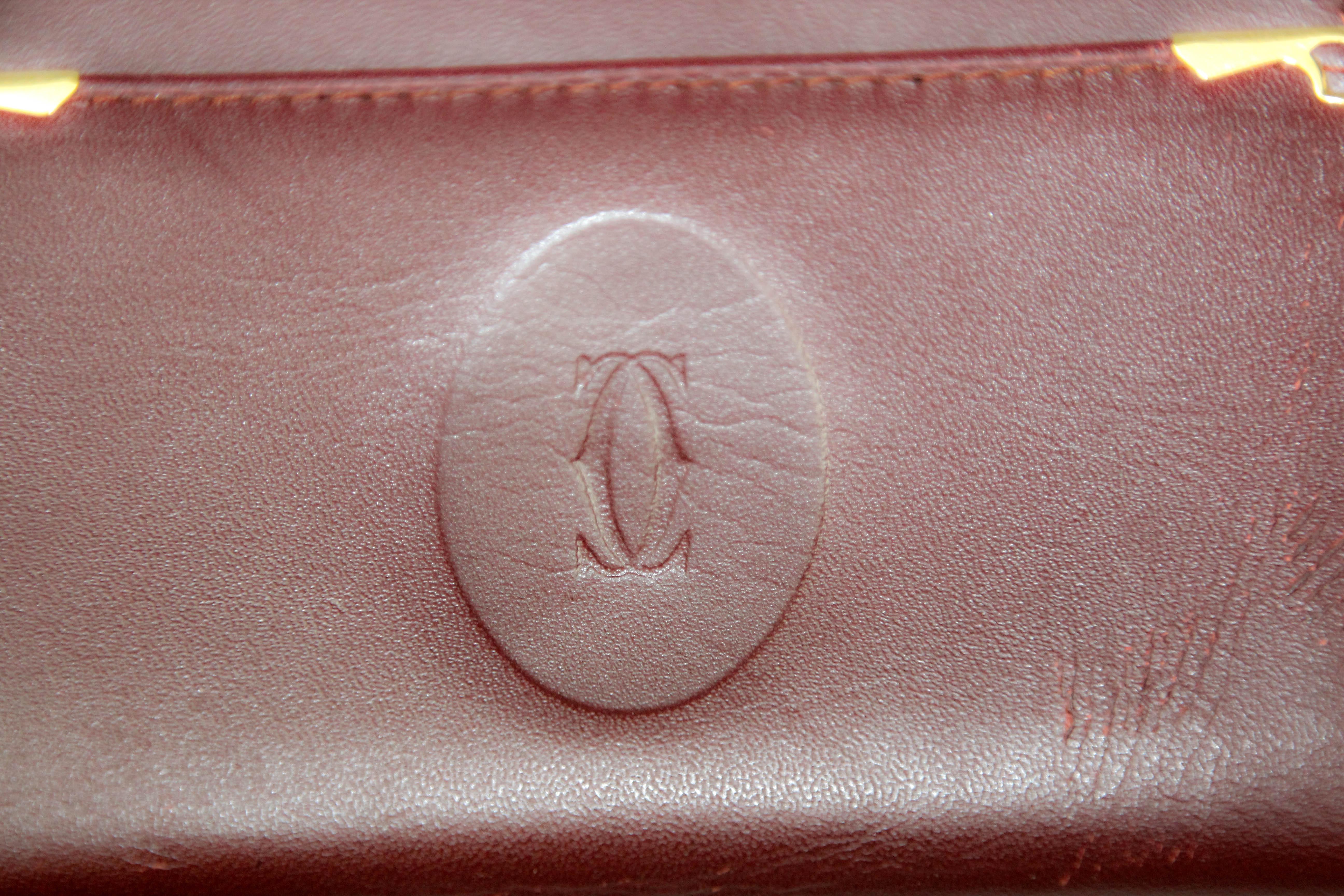 Vintage CARTIER Leather Wallet Burgundy Bordeaux 2
