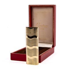 Vintage CARTIER Les Must Feuerzeug 18k Solid Gold Jacke in Box 1970er