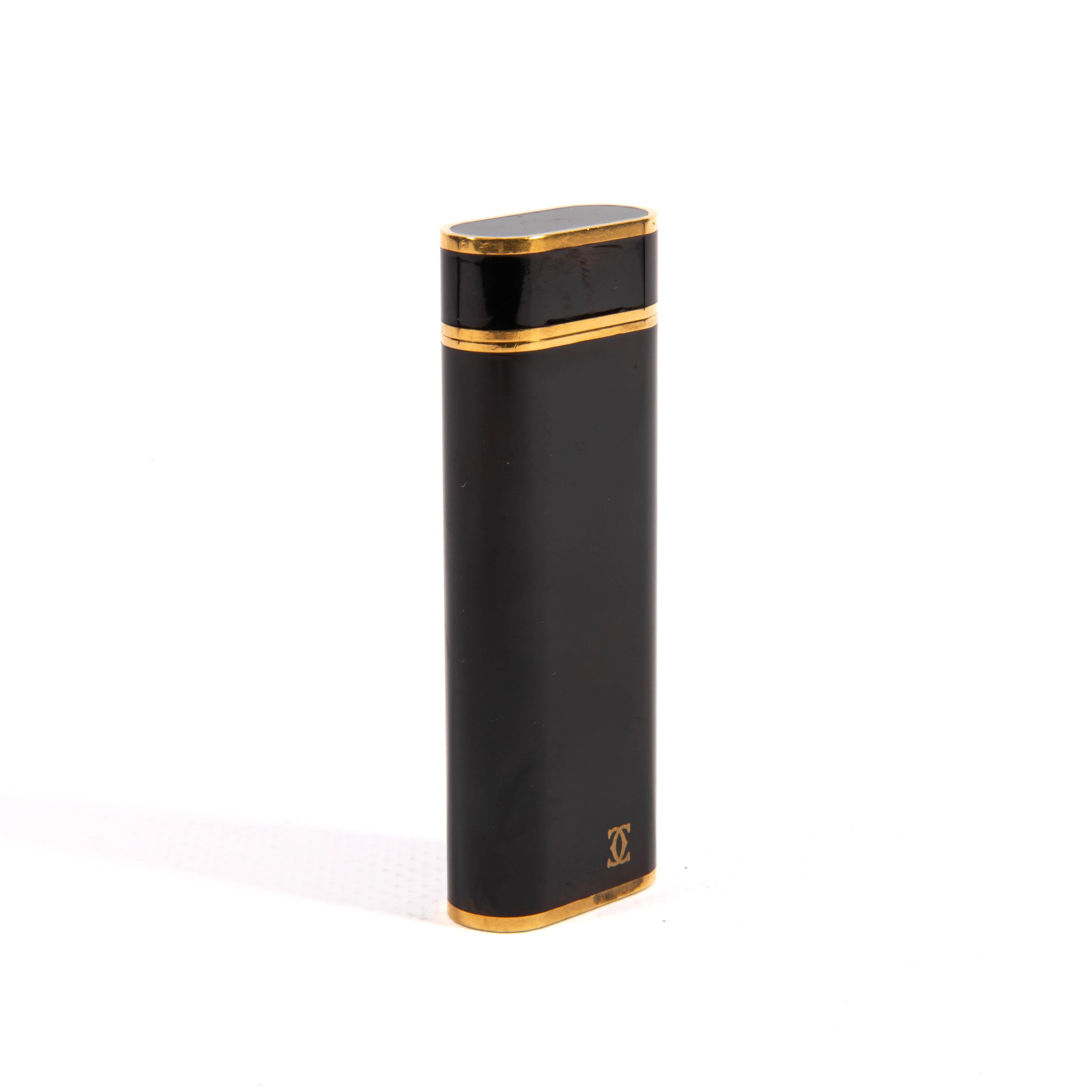 Vintage CARTIER Les Must Briquet Noir Laqué 1990 1