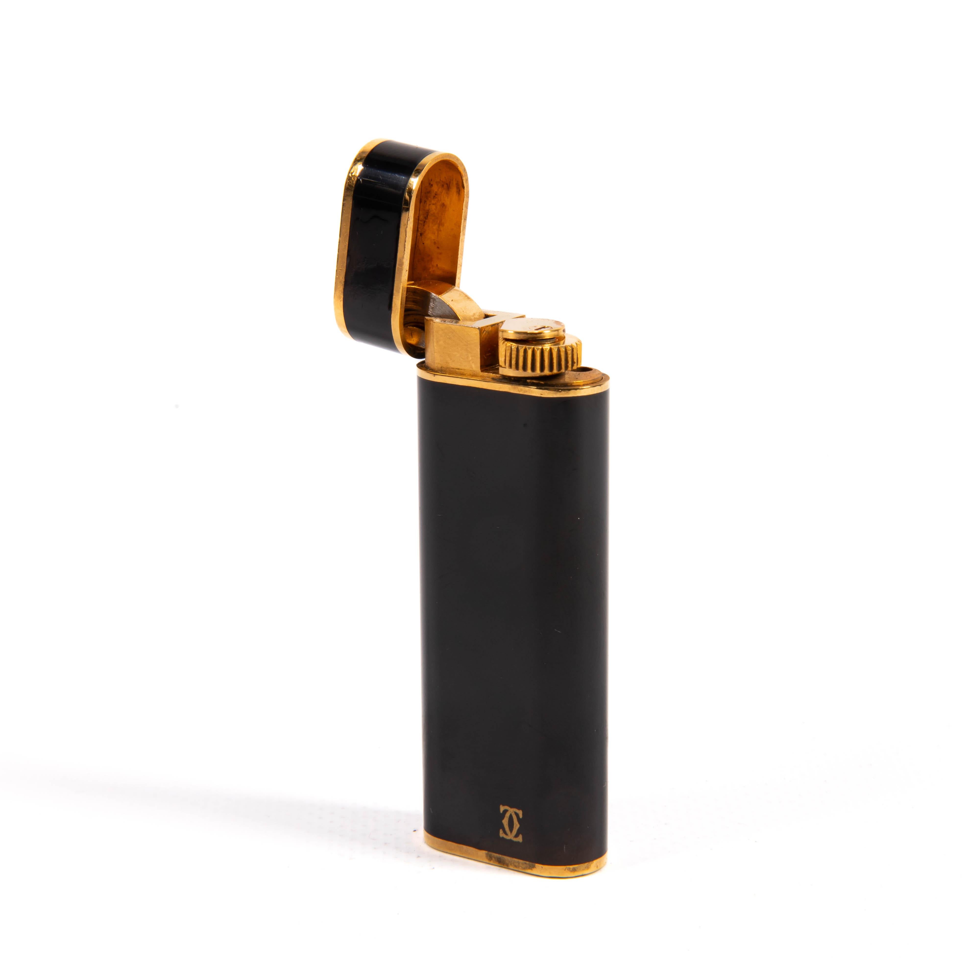 Vintage CARTIER Les Must Briquet Noir Laqué 1990 2