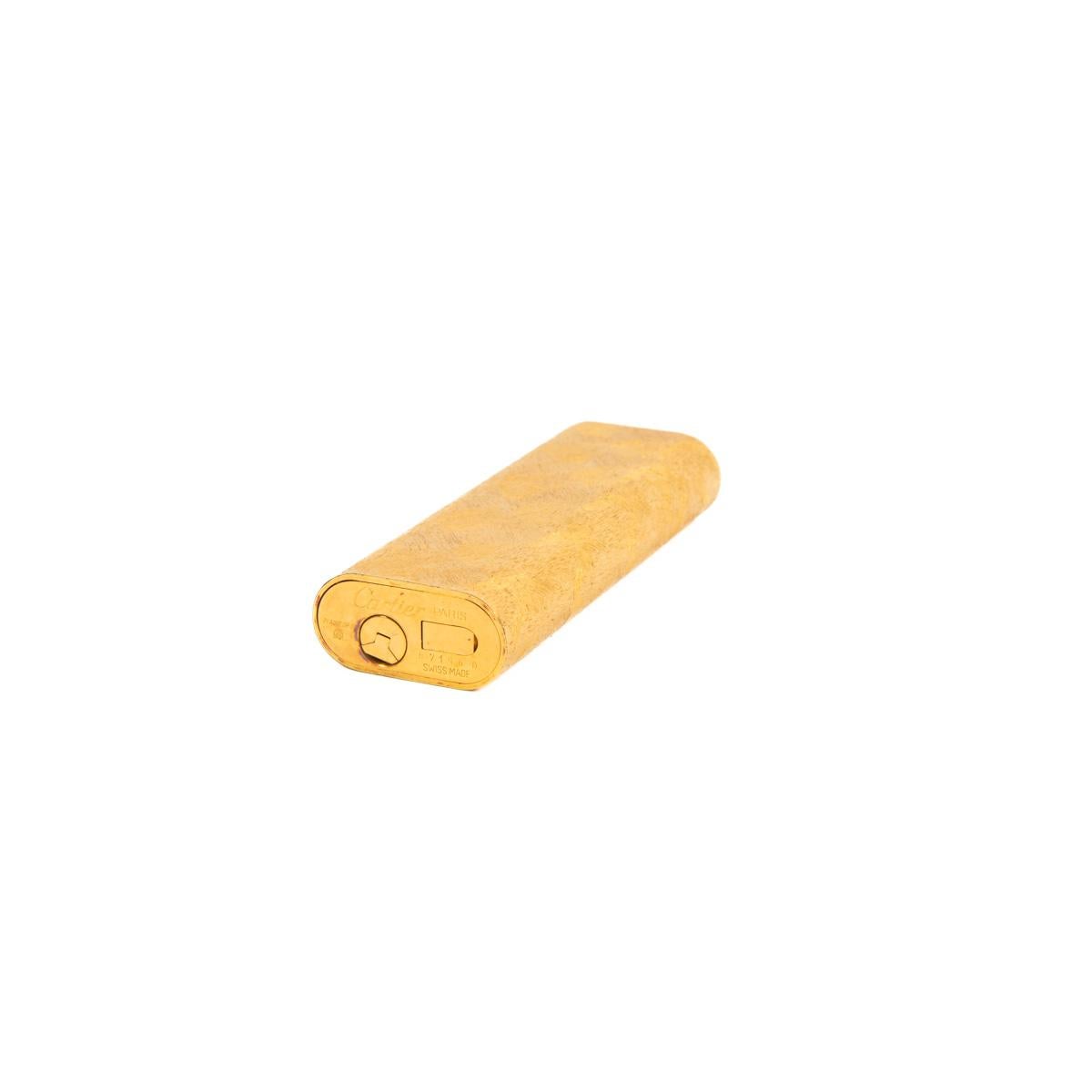 Vintage Cartier Les Must lighter Florentine Gold Plated 1970s 3
